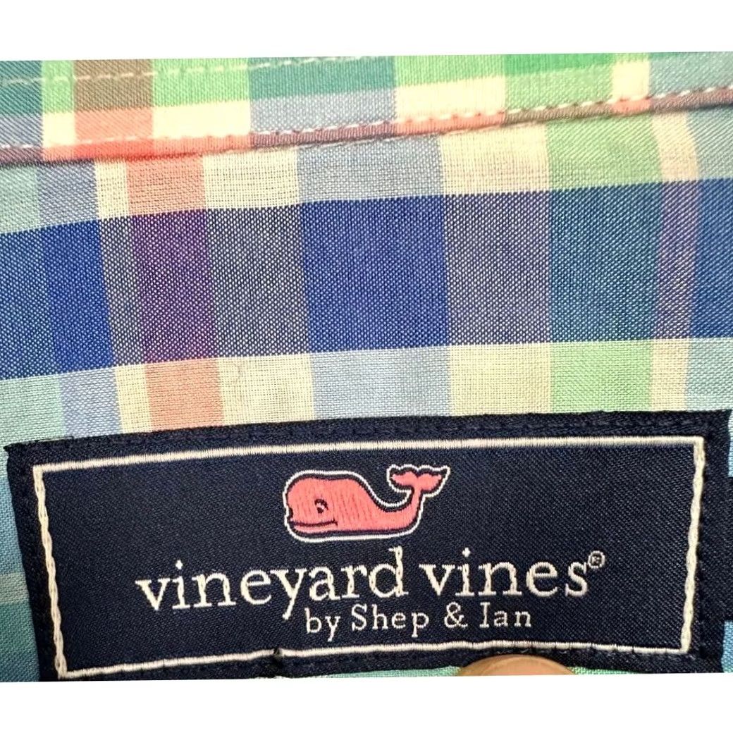 Vineyard Vines Vineyard Vines Shirt Adult XL Cooper Blue Madras Plaid Button Up Long Sleeve Men Size US XL / EU 56 / 4 - 5 Thumbnail