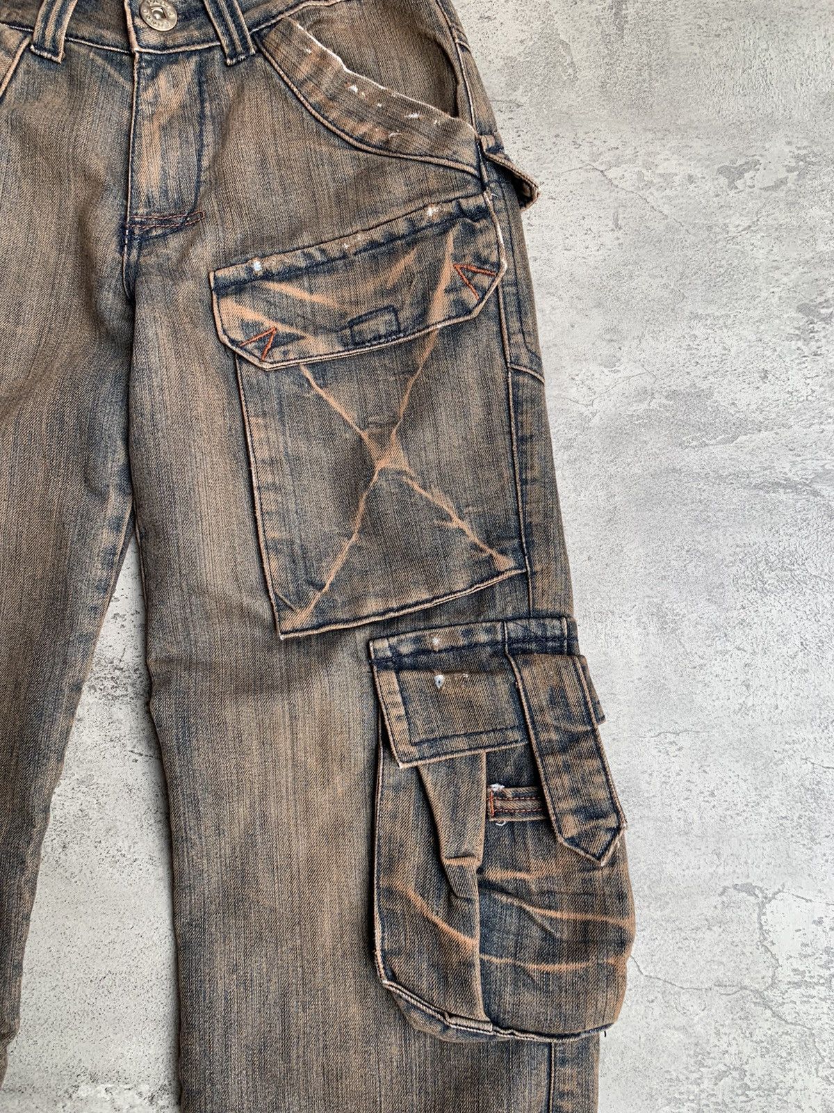 Japanese Brand PAULO DEL LUNGO 3d multipocket cargo jeans Size US 29 - 2 Thumbnail