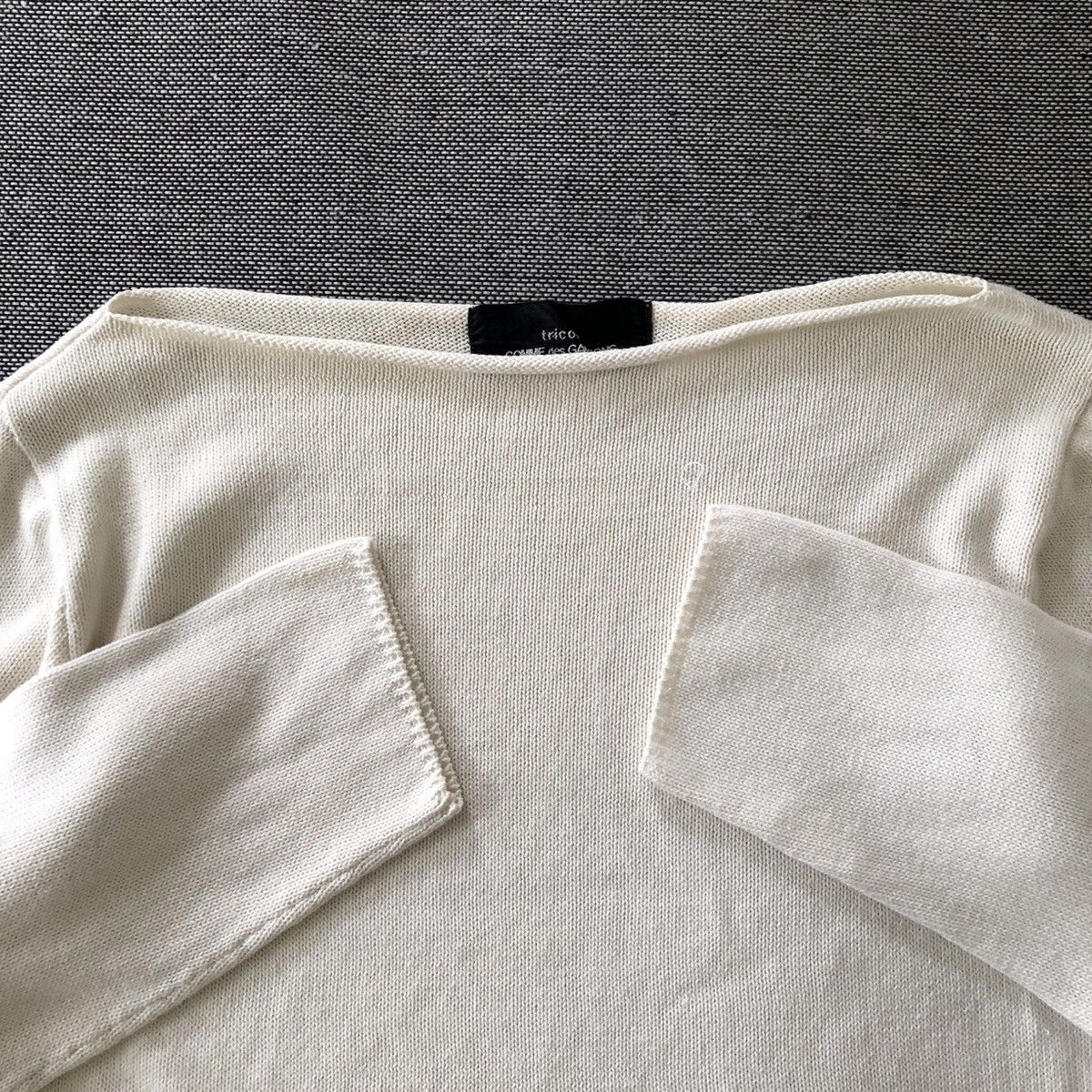 Tricot Comme des Garcons Tricot COMME des GARCONS White Boat Neck Knitwear Size S / US 4 / IT 40 - 3 Thumbnail