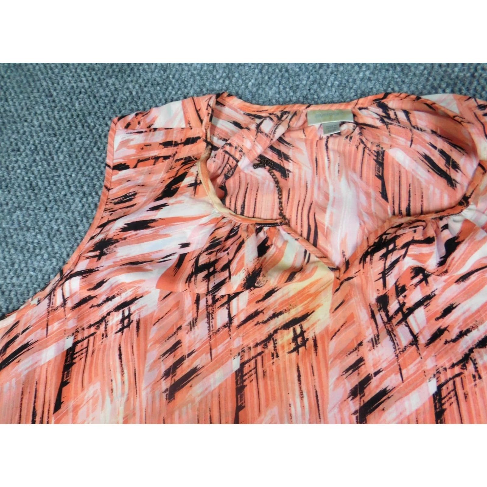 Avenue Avenue Blouse Shirt Womens Cap Sleeve Collar Pullover Orange 30 Floral Ruffle Stretch Casual Ladies Regular Size 4XL / US 24-26 - 5 Thumbnail