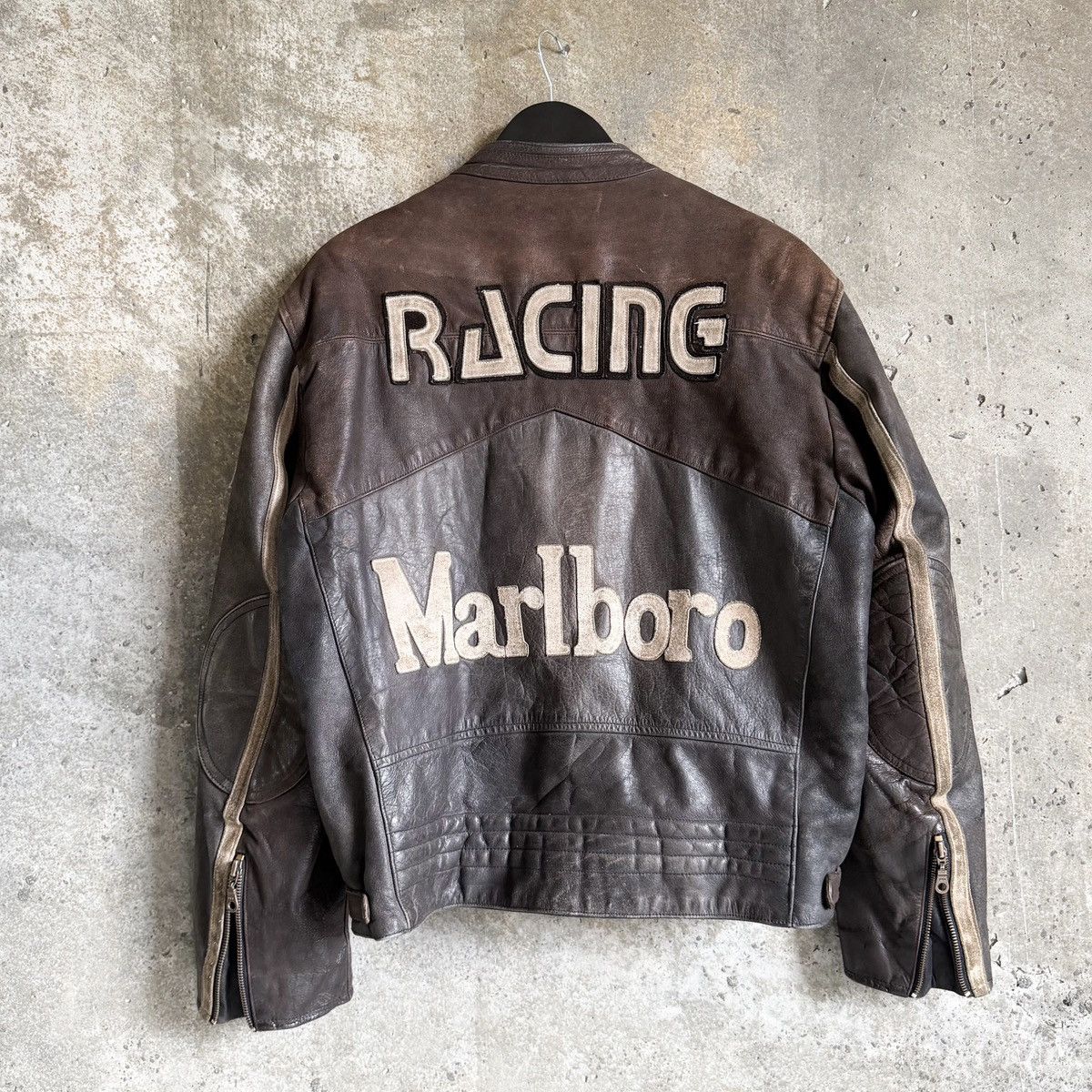 Vintage Vintage Marlboro THRASHED Leather Racing Jacket Size US M / EU 48-50 / 2 - 4 Thumbnail
