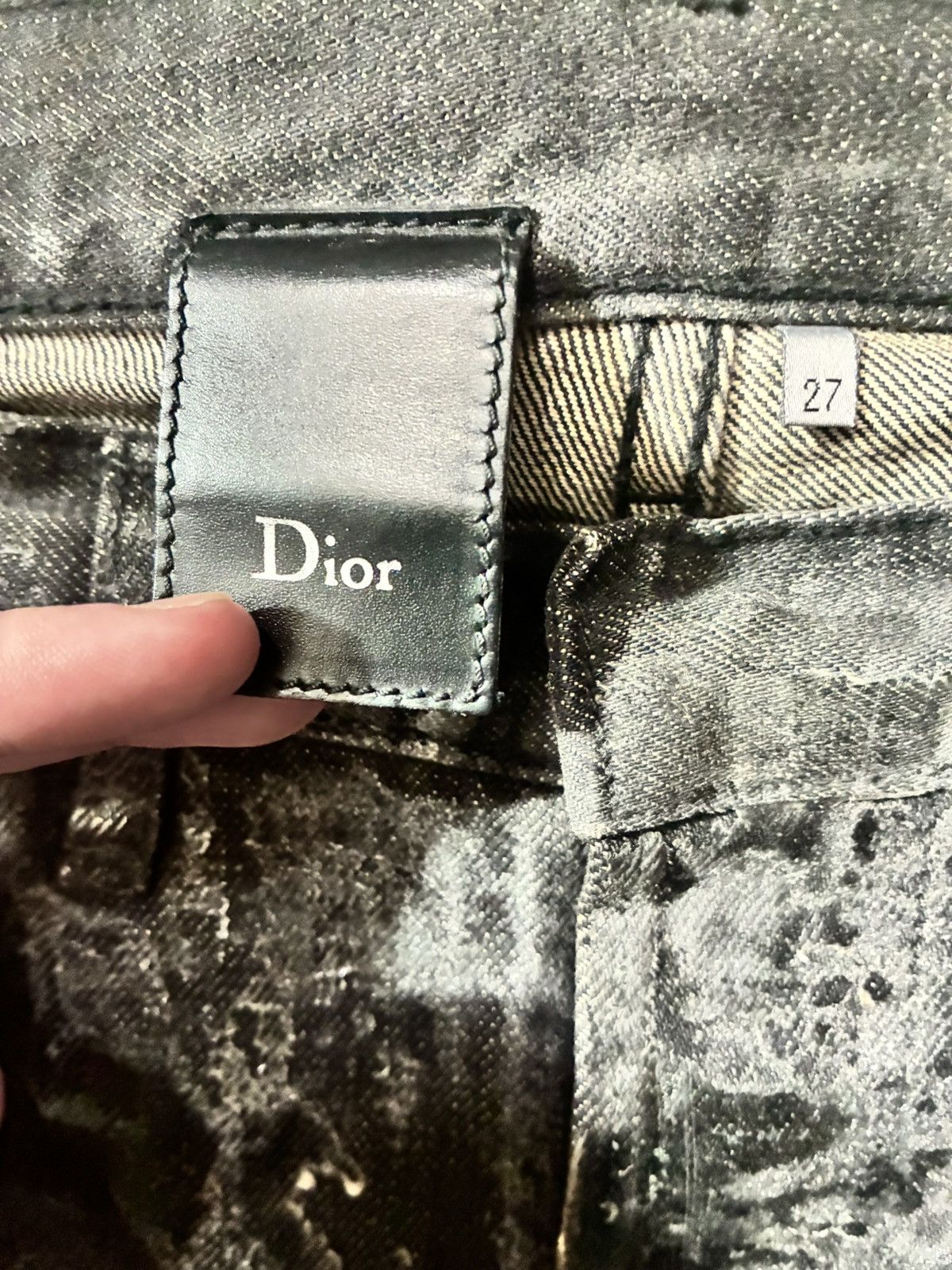 Dior Dior AW07 Black Waxed Luster Denim by Hedi Slimane Size US 27 - 5 Thumbnail