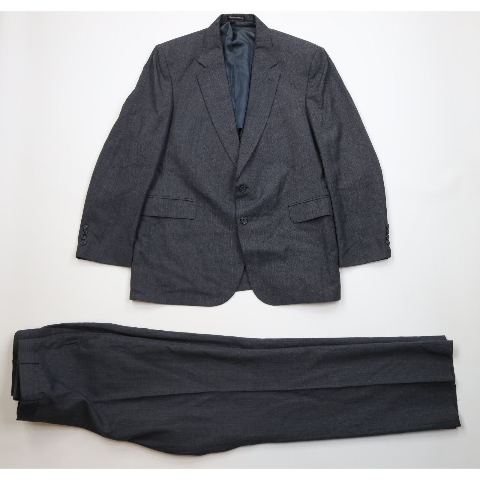 Vintage 70s Streetwear Wool 2 Piece Suit Wedding Gray