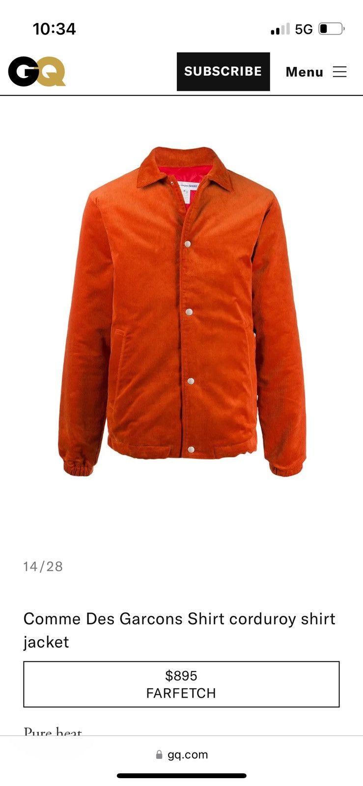 Comme des Garcons SHIRT Comme Des Garçons Corduroy Shirt Jacket Size US M / EU 48-50 / 2 - 7 Thumbnail