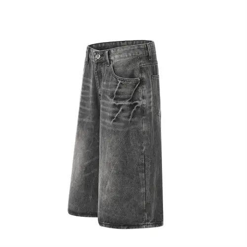 Japanese Brand × Jean Punk distressed washed men's loose wide-leg denim shorts Size US 32 / EU 48 - 2 Thumbnail