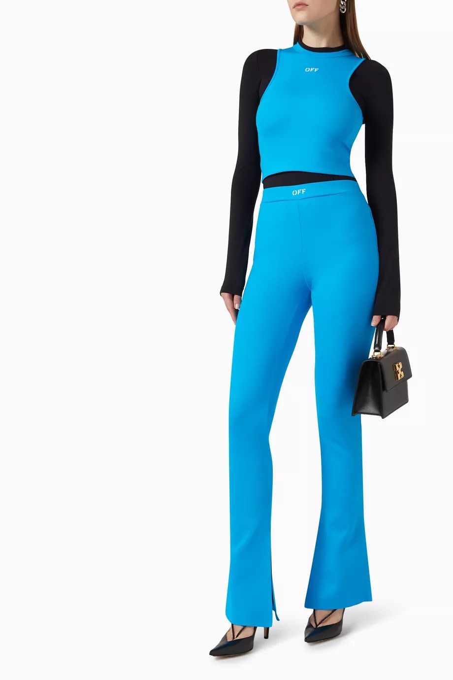 Off-White o1y1225 Logo Crop Top in Azure Size S / US 4 / IT 40 - 4 Thumbnail