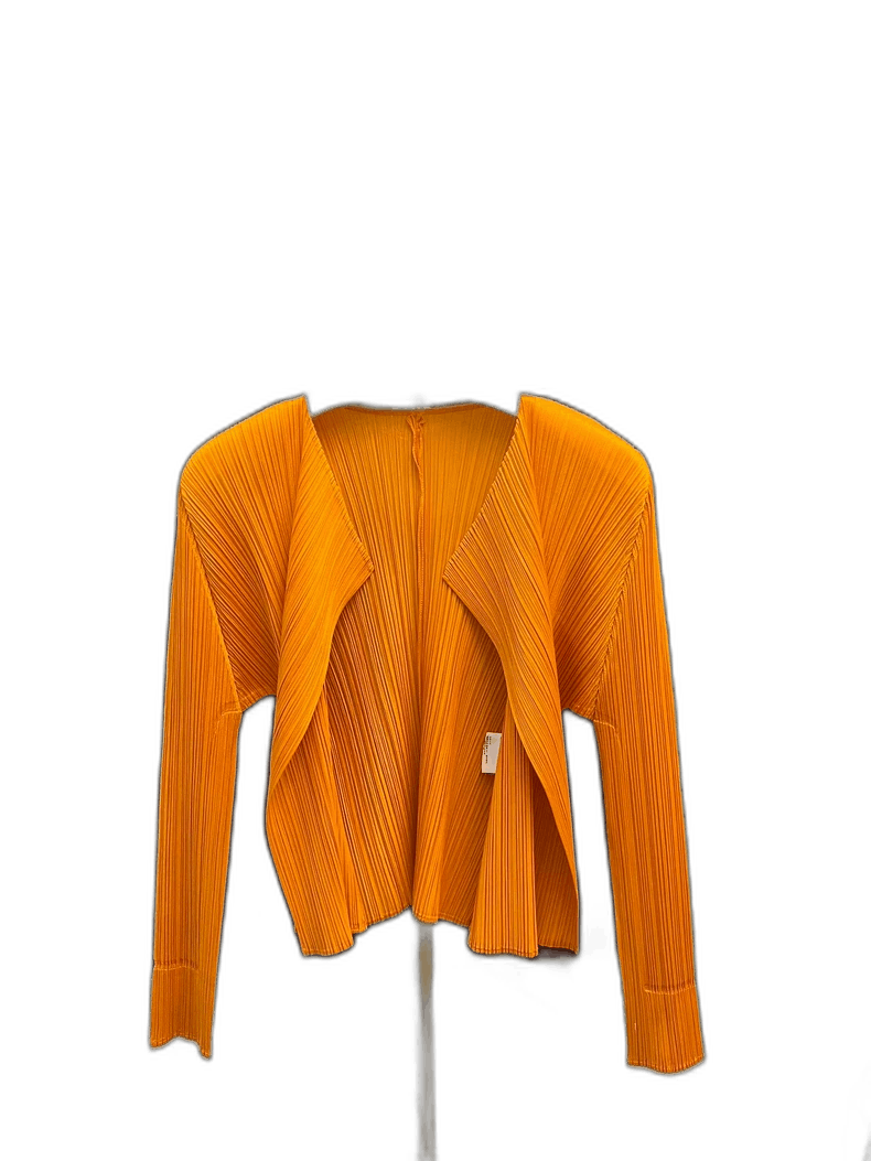 Issey Miyake Issey Miyake Orange Pleated Cardigan Sweater Size M / US 6-8 / IT 42-44 - 1 Thumbnail