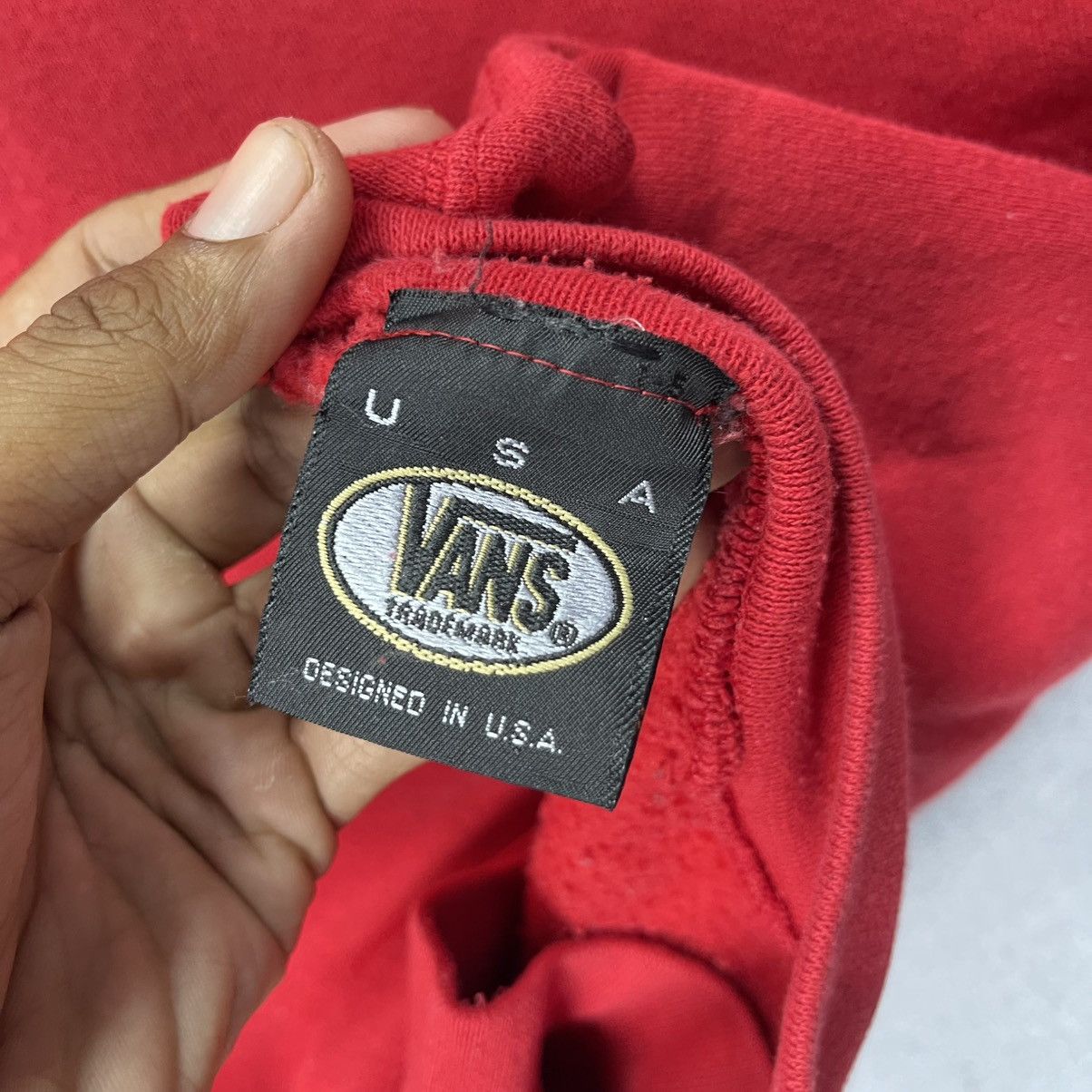 Vans Vintage Vans USA Big Logo Crewneck Sweatshirt Red Skate Size US M / EU 48-50 / 2 - 9 Thumbnail
