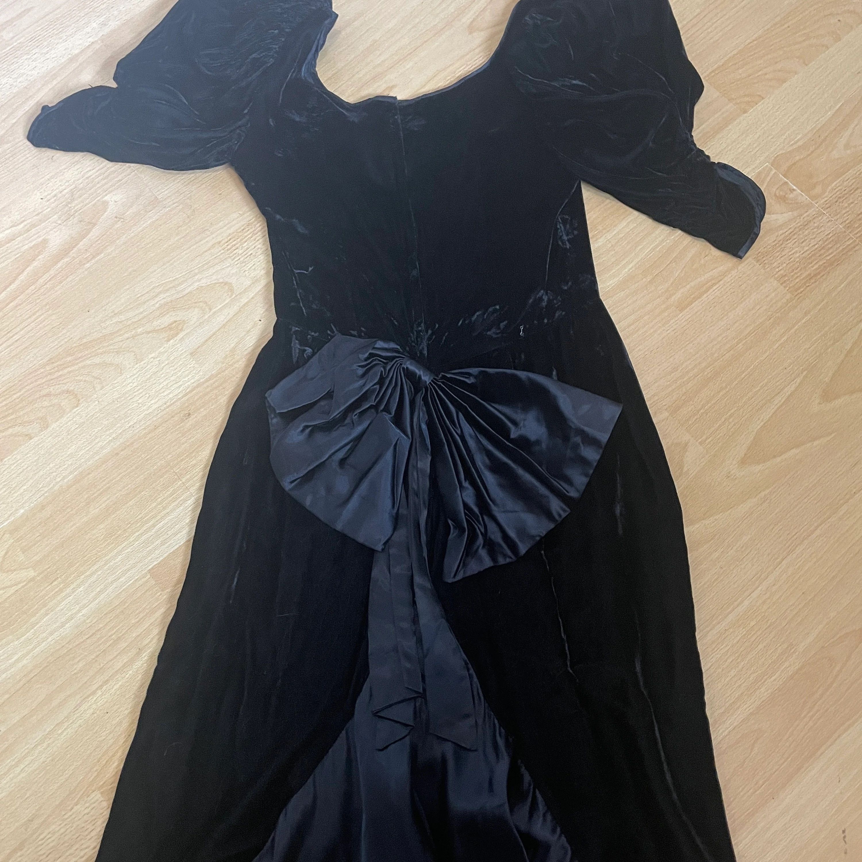 Jessica McClintock Gunne Sax Jessica McClintock Crushed Velvet Dress Prom Gown Size L / US 10 / IT 46 - 2 Thumbnail