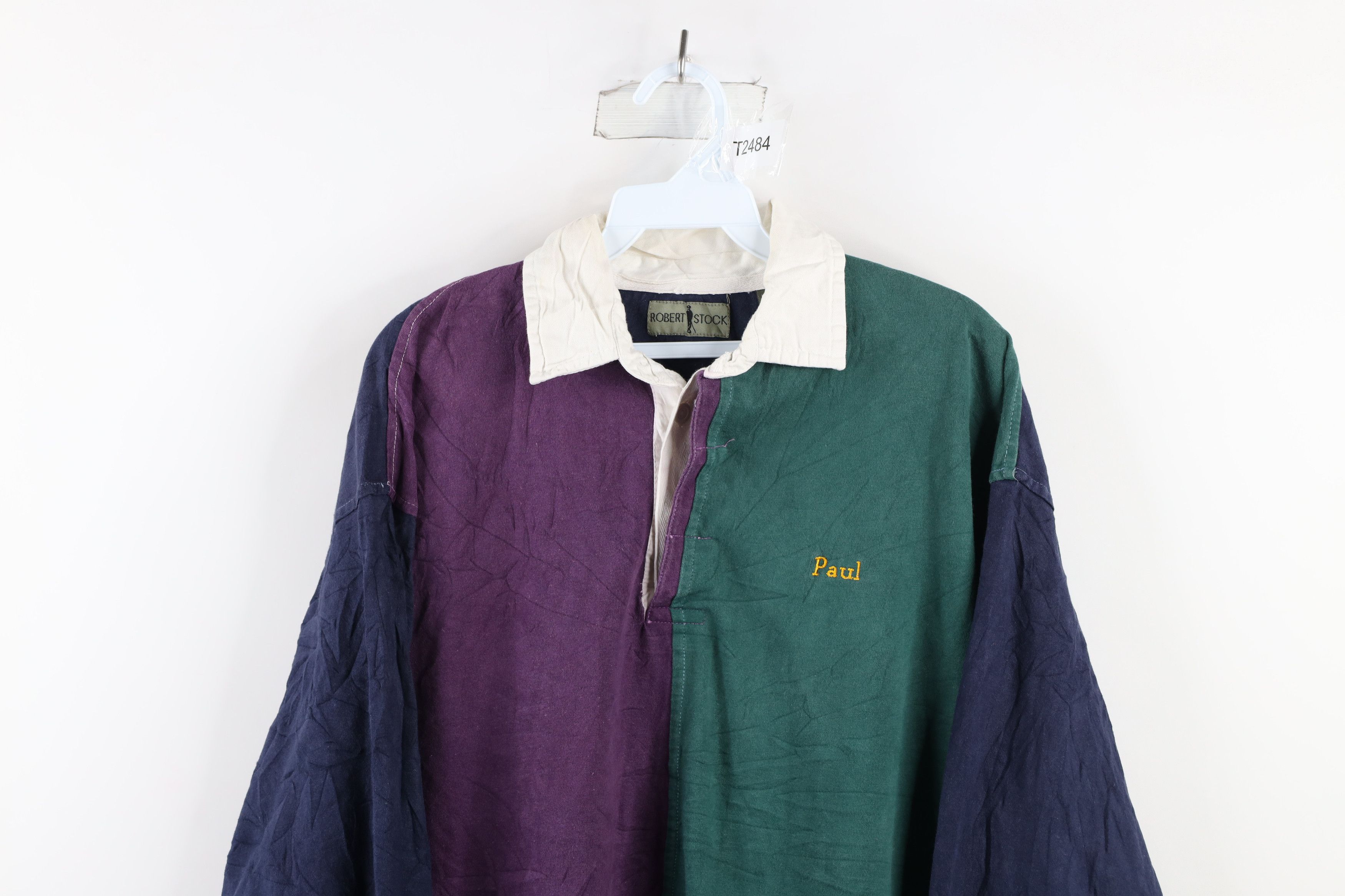 Vintage 90s Streetwear Block Long Sleeve Rugby Polo Shirt