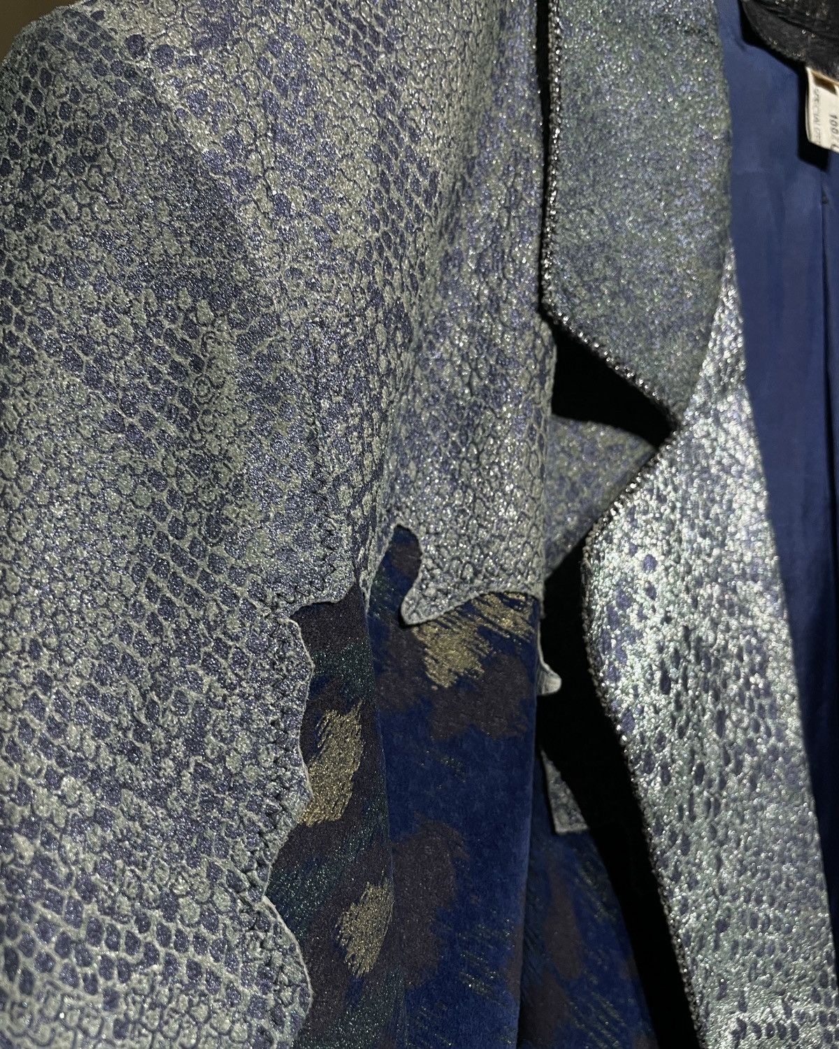Roberto Cavalli 80-90s roberto cavalli -Handpainted Leather Patchwork Jacket Size US L / EU 52-54 / 3 - 8 Thumbnail
