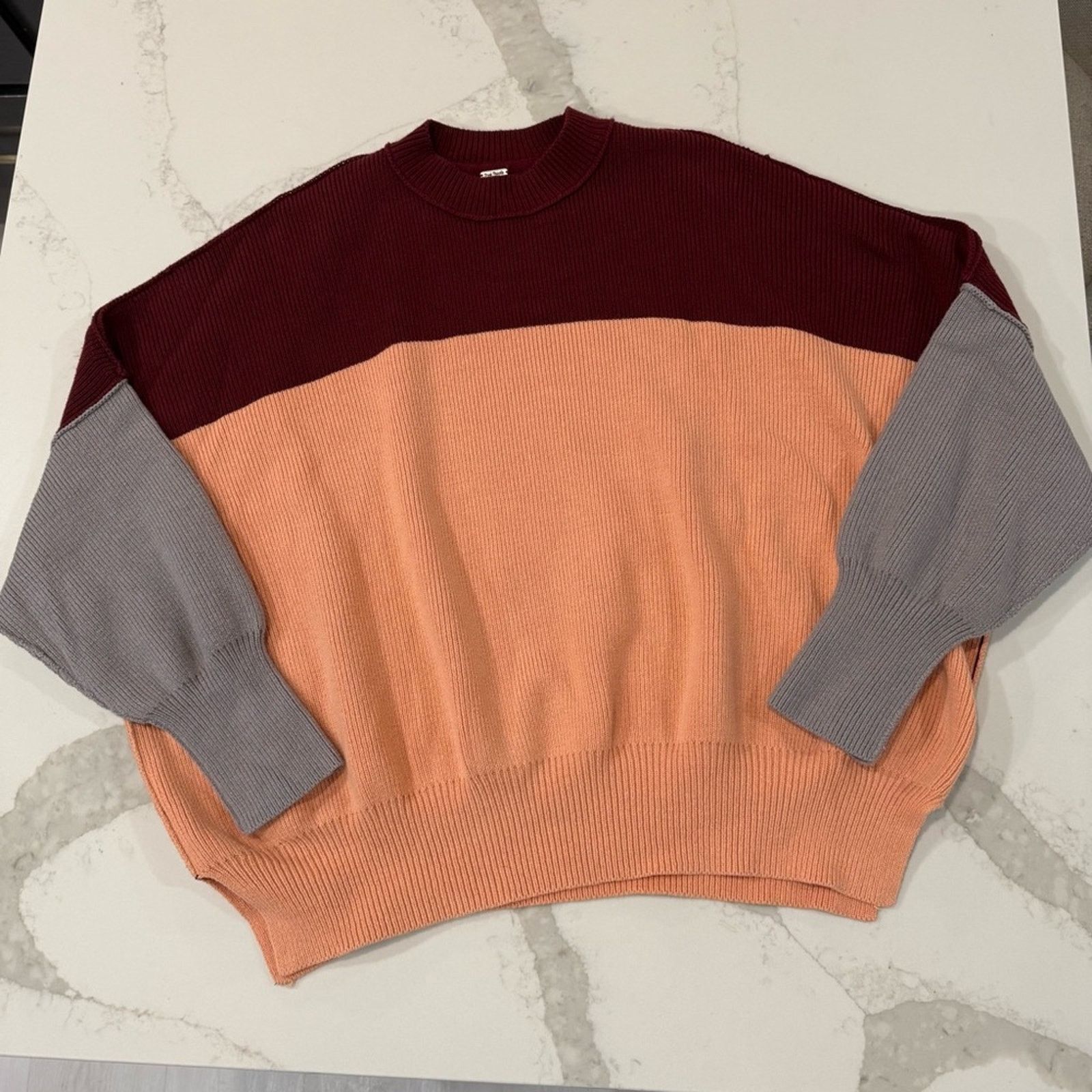Free People Free People Easy Street Oversize Sweater ColorBlock Womens S Size S / US 4 / IT 40 - 8 Thumbnail