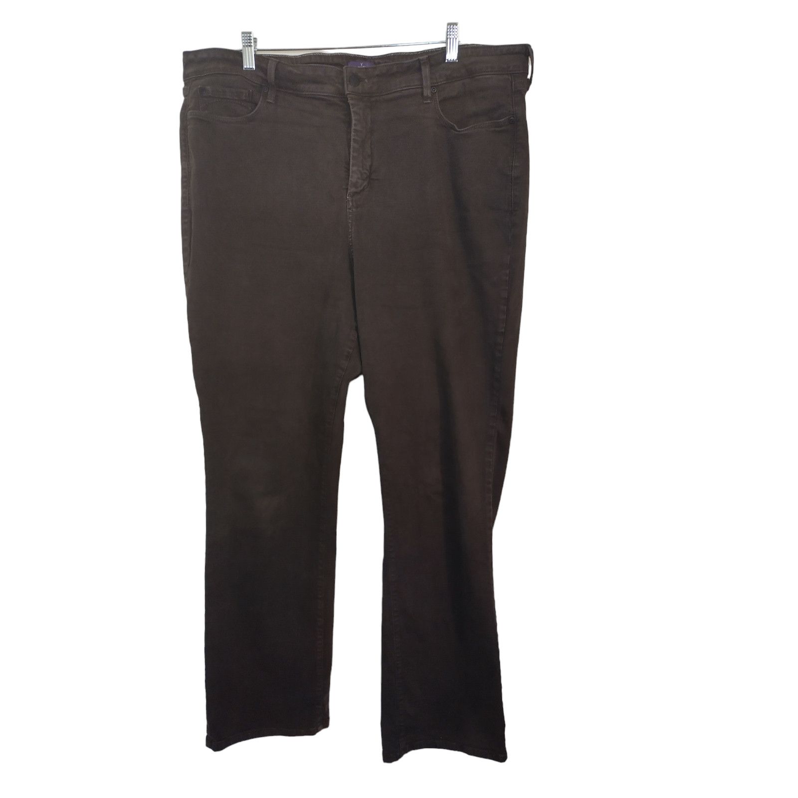 NYDJ NYDJ Womens Straight Leg Jeans Stretch Brown Size 20W Size 40" / US 18 - 1 Thumbnail