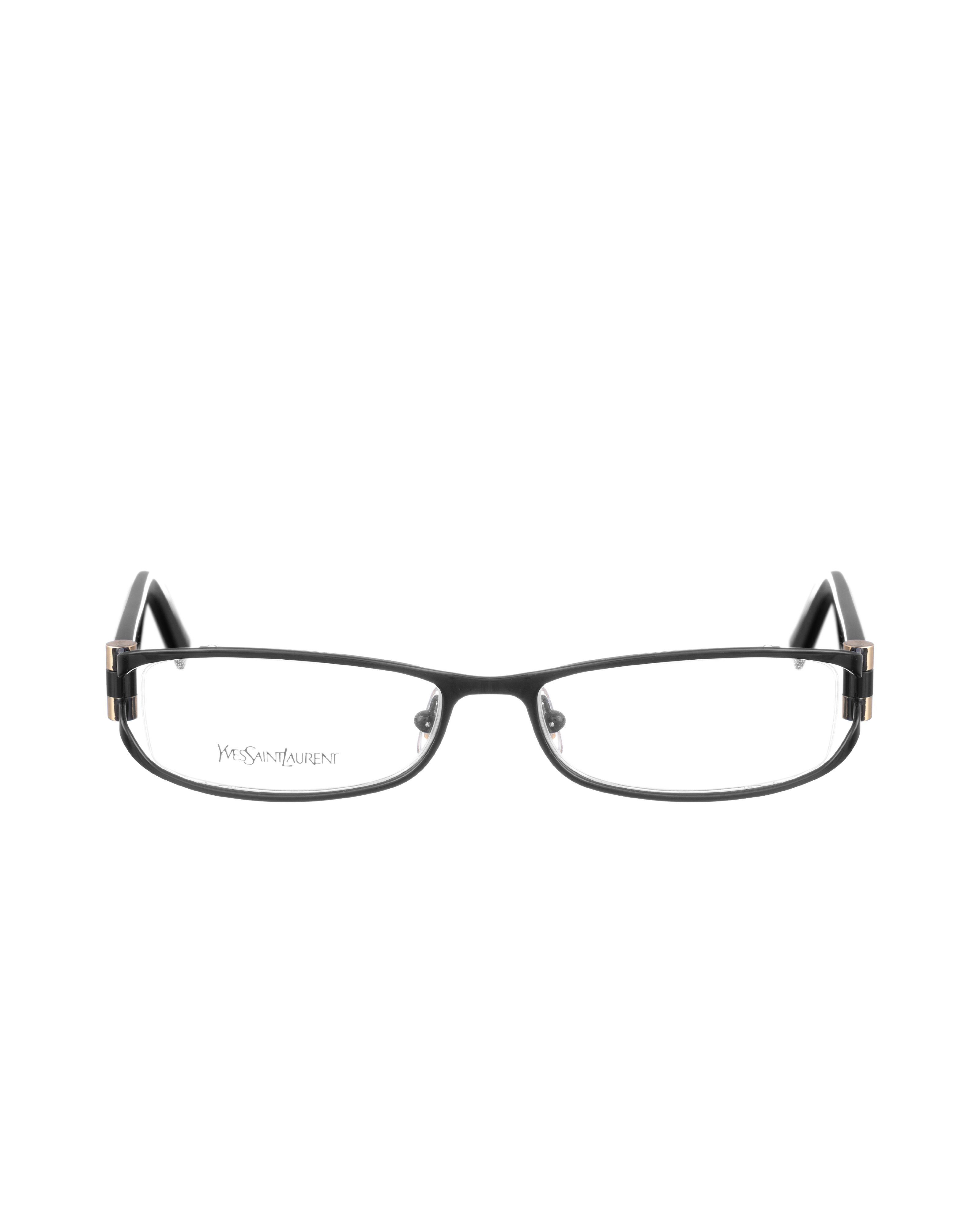 Yves Saint Laurent Yves Saint Laurent 00s Black Metal Glasses with Gold Logo Size ONE SIZE - 1 Thumbnail