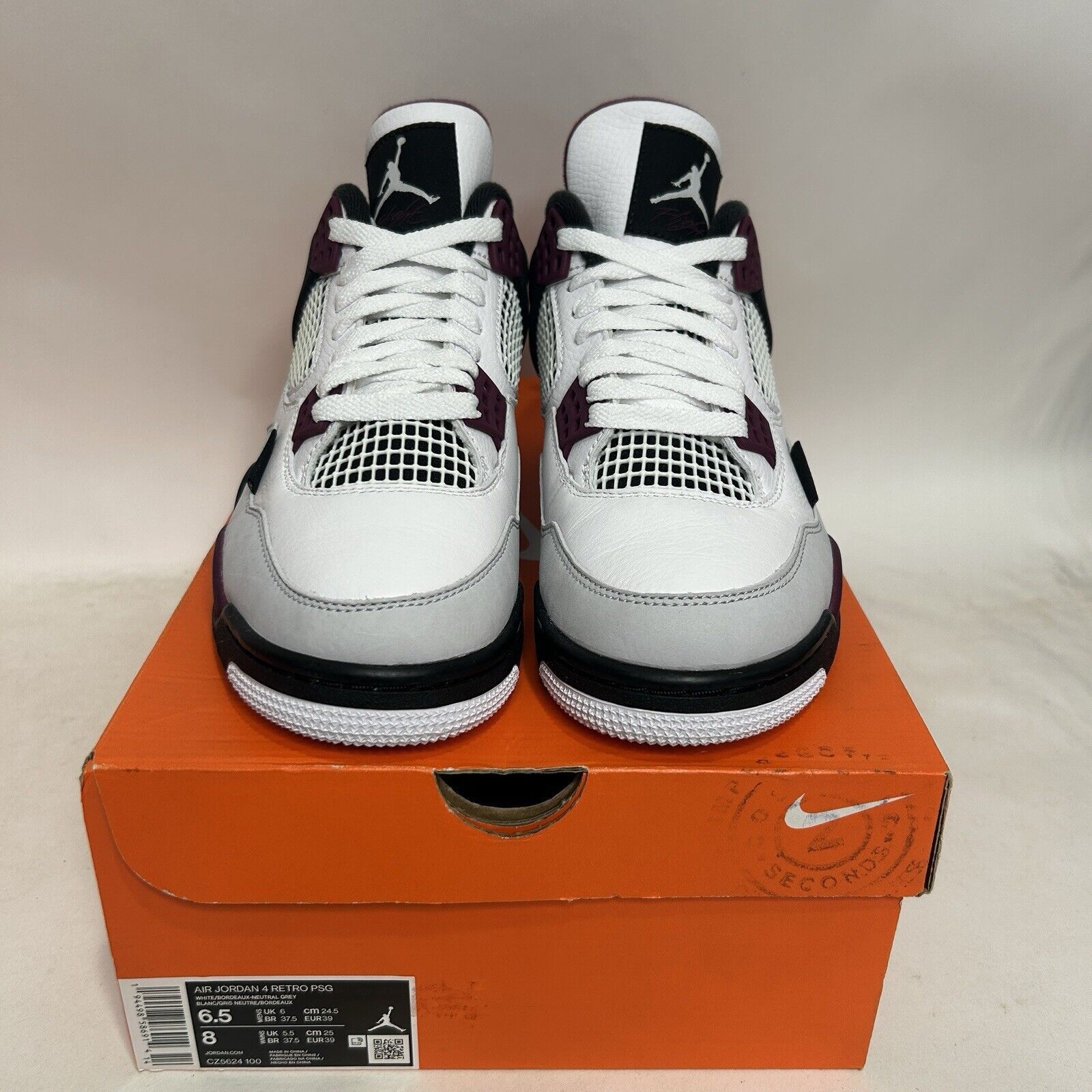 Jordan Brand Nike Air Jordan 4 Retro x Paris Saint-Germain “Bordeaux” Size US 8 / IT 38 - 2 Thumbnail