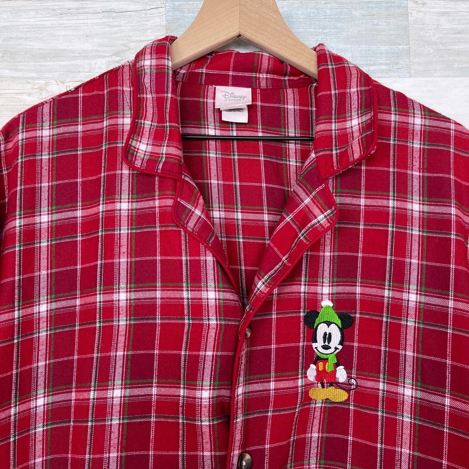 Disney Disney Store Mickey Mouse Flannel Pajama Red Plaid Mens L Size US L / EU 52-54 / 3 - 3 Thumbnail