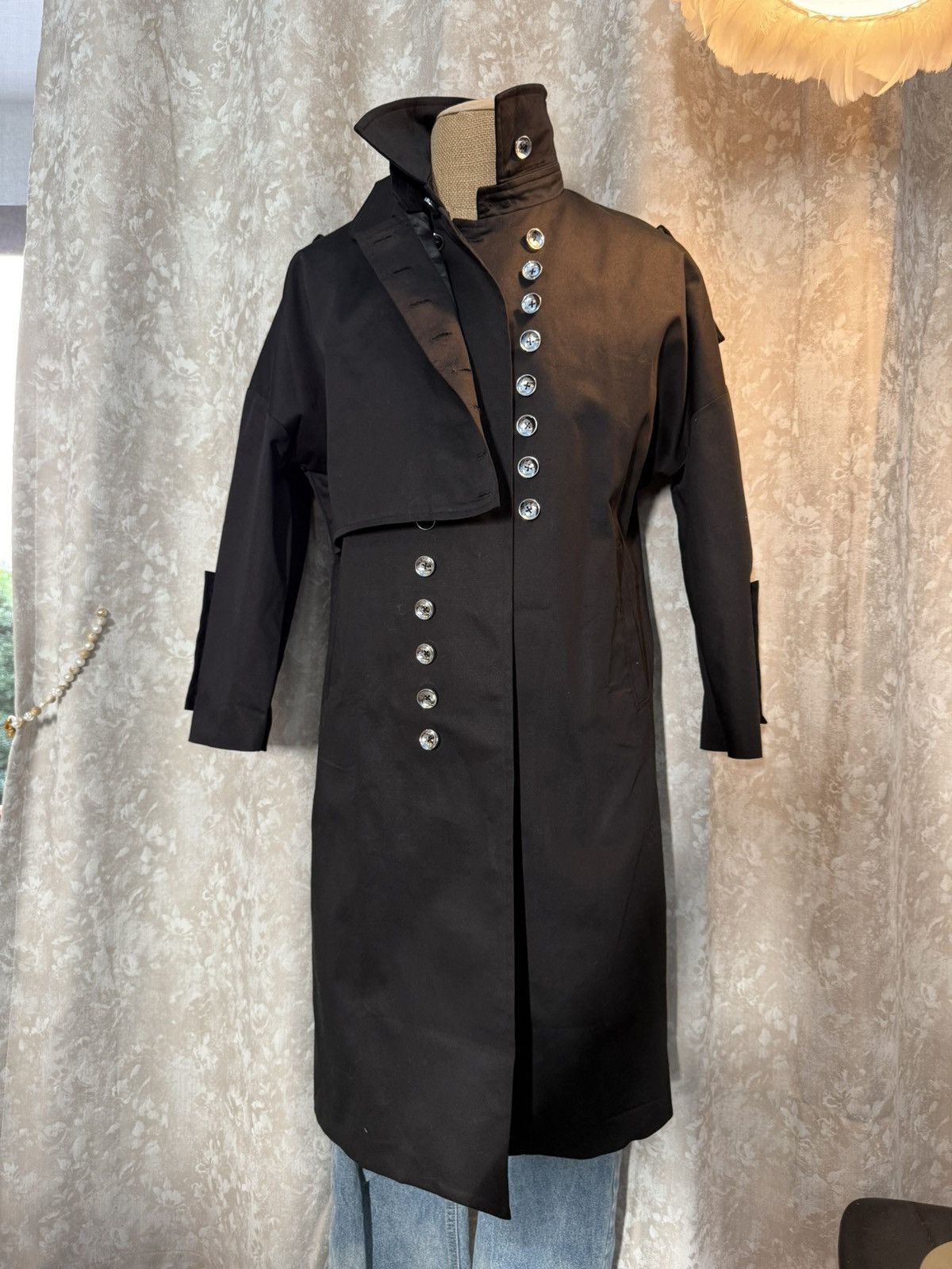 Other Gothic Military-Style Black Trench Coat – Bold Statement Size US L / EU 52-54 / 3 - 3 Thumbnail