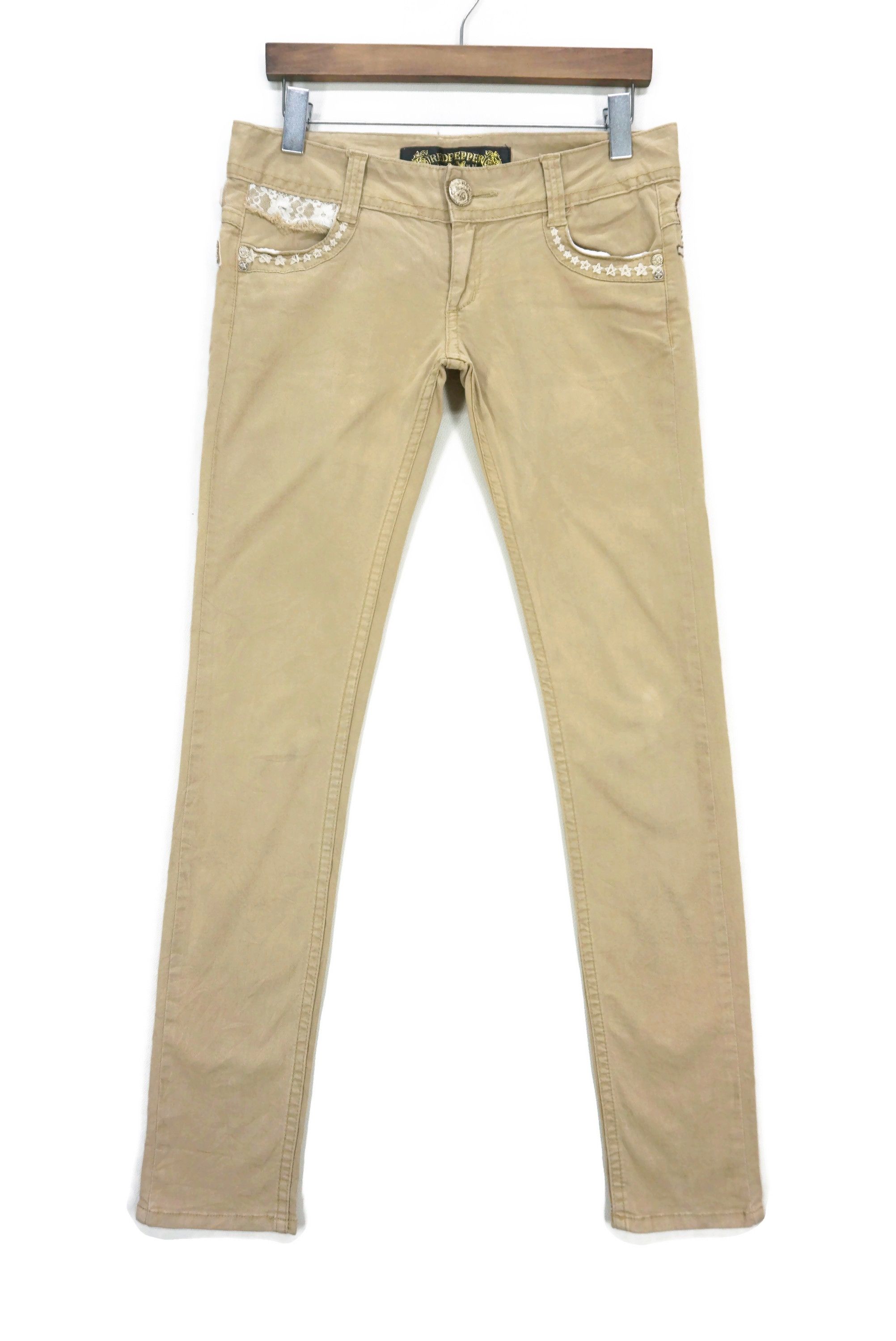 Japanese Brand Red Pepper Jeans fits W32xL34 Embroidered Low-Rise Skinny Size 27" / US 4 / IT 40 - 2 Thumbnail