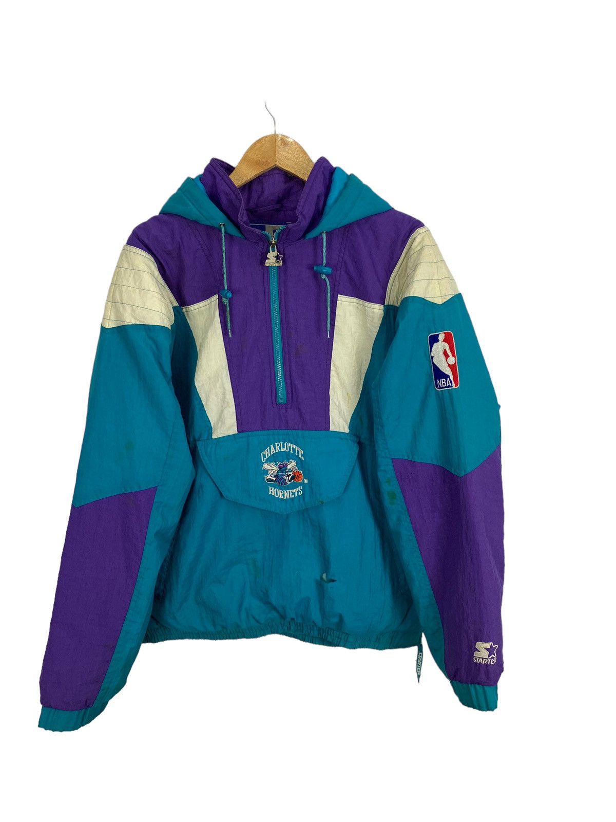 NBA Vintage charlotte hornets starter hoodie jacket Size US M / EU 48-50 / 2 - 4 Thumbnail
