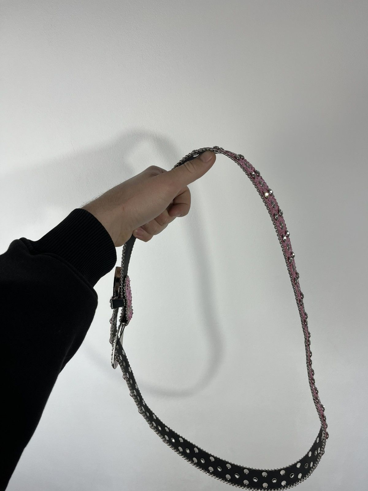 Other Avant Garde Pink Glitter Rhinestone Studded Belt 47in 120cm Size ONE SIZE - 10 Thumbnail