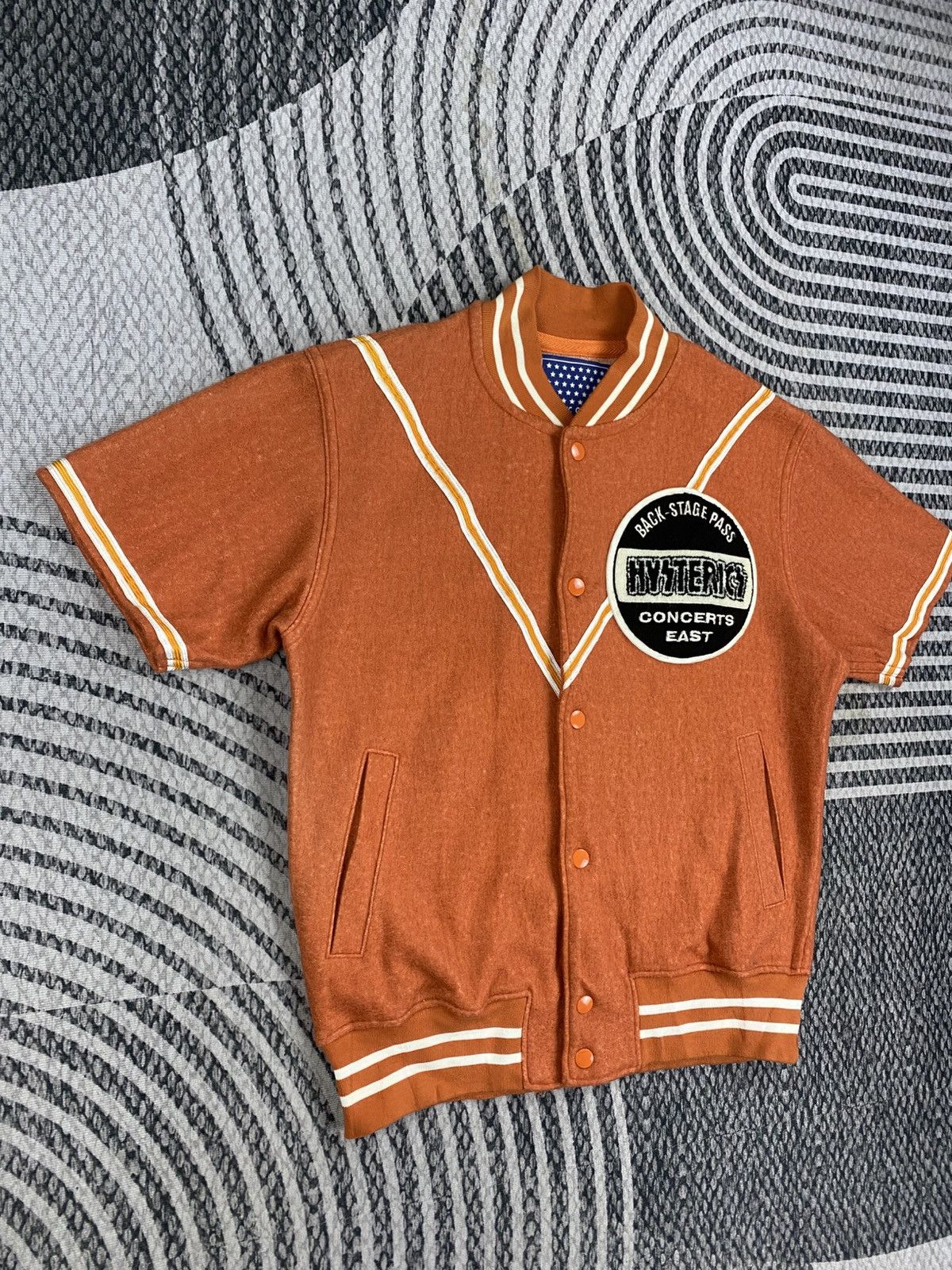 Hysteric Glamour 🔥RARE Hysteric Glamour Short Sleeve Wool Stadium Jacket Size US M / EU 48-50 / 2 - 4 Thumbnail