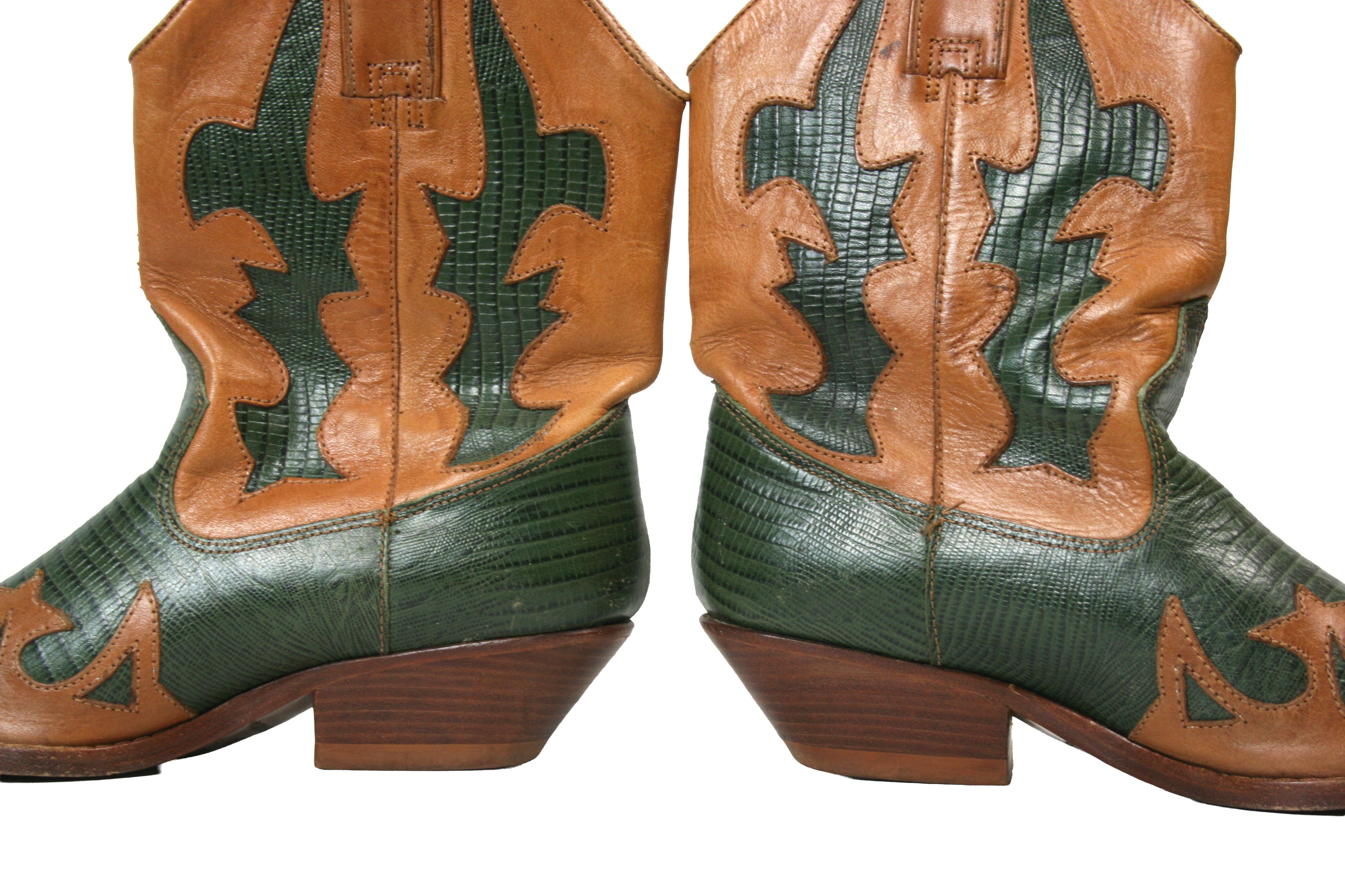 Cowboy Equipment Circle S Leather Cowboy Boots Made in Brazil Size US 7.5 / IT 37.5 - 8 Thumbnail