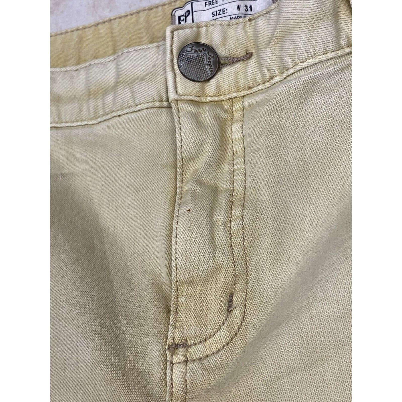 Free People Free People Yellow Jeggings 31 Skinny Distressed Pants Size 31" - 3 Thumbnail