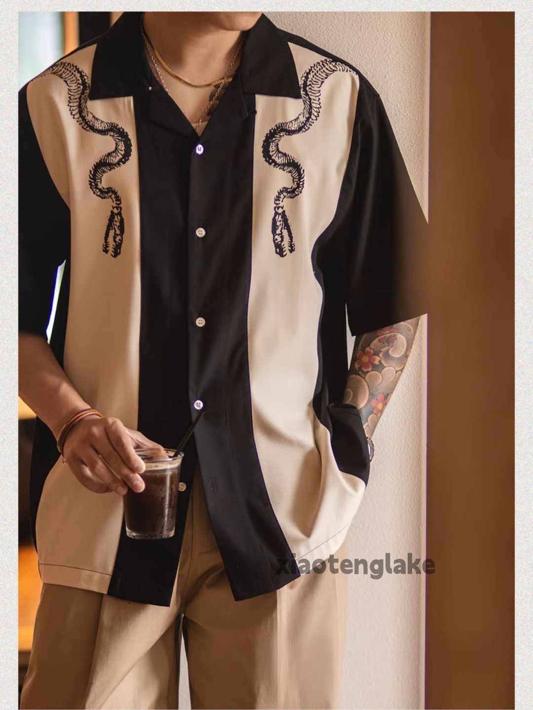 Designer Unisex outdoor sports pattern yuppie aloha cuban shirt Size US XL / EU 56 / 4 - 1 Thumbnail