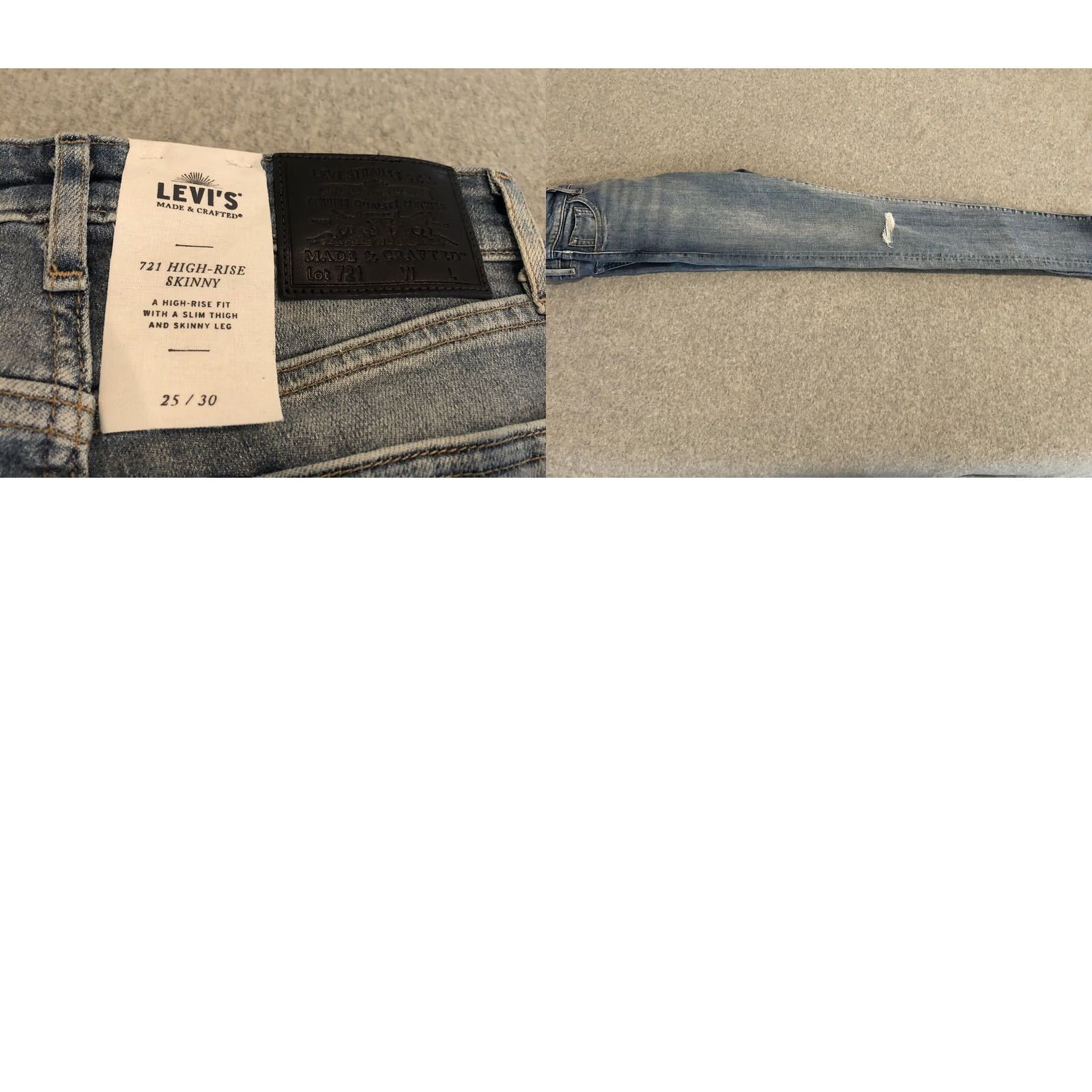 Levi's Levi's Made & Crafted 721 High Rise Skinny Denim Jeans Womens 25x30 Blue Size 42" / US 20 - 8 Thumbnail