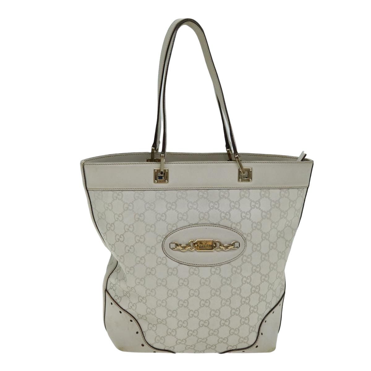Gucci Gg Canvas White Canvas Tote Bag (Pre-Owned) Size ONE SIZE - 1 Thumbnail