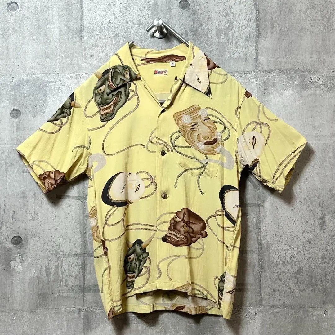 Sun Surf 🔥RARE🔥Sun Surf Noh Mask Hawaiian Aloha Shirt Size US L / EU 52-54 / 3 - 7 Thumbnail