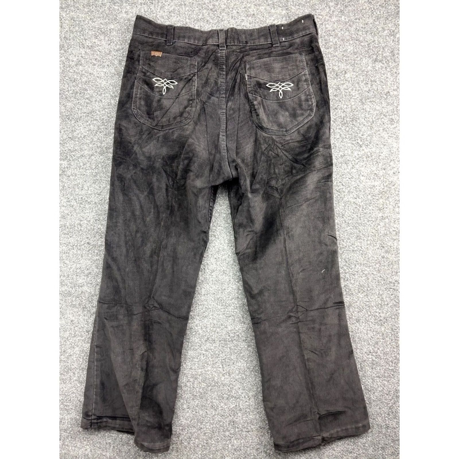 Levi's VINTAGE Levi's 517 Flare Pant Men's 32x26 Velour Disco Glam Made in USA 1970s Black California SF 207 Mens Size US 32 / EU 48 - 7 Thumbnail