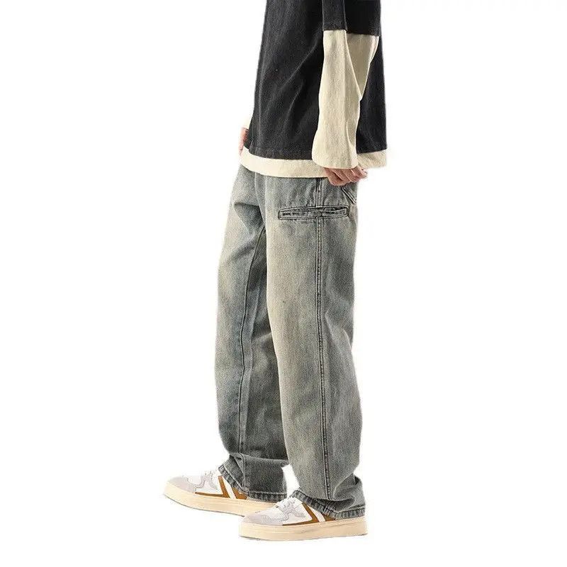 Japanese Brand Retro loose wide leg straight leg jeans Size US 32 / EU 48 - 4 Thumbnail