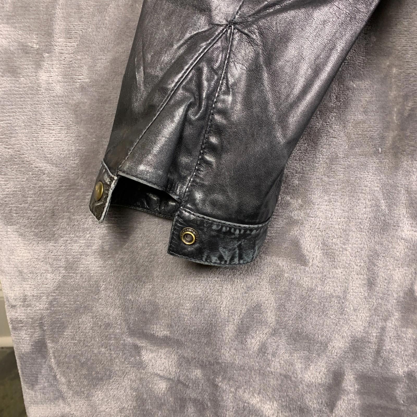 Saks Fifth Avenue Vintage Mens Saks Fifth Ave Black Leather Jacket Sz. 40 (303 Size US M / EU 48-50 / 2 - 9 Thumbnail