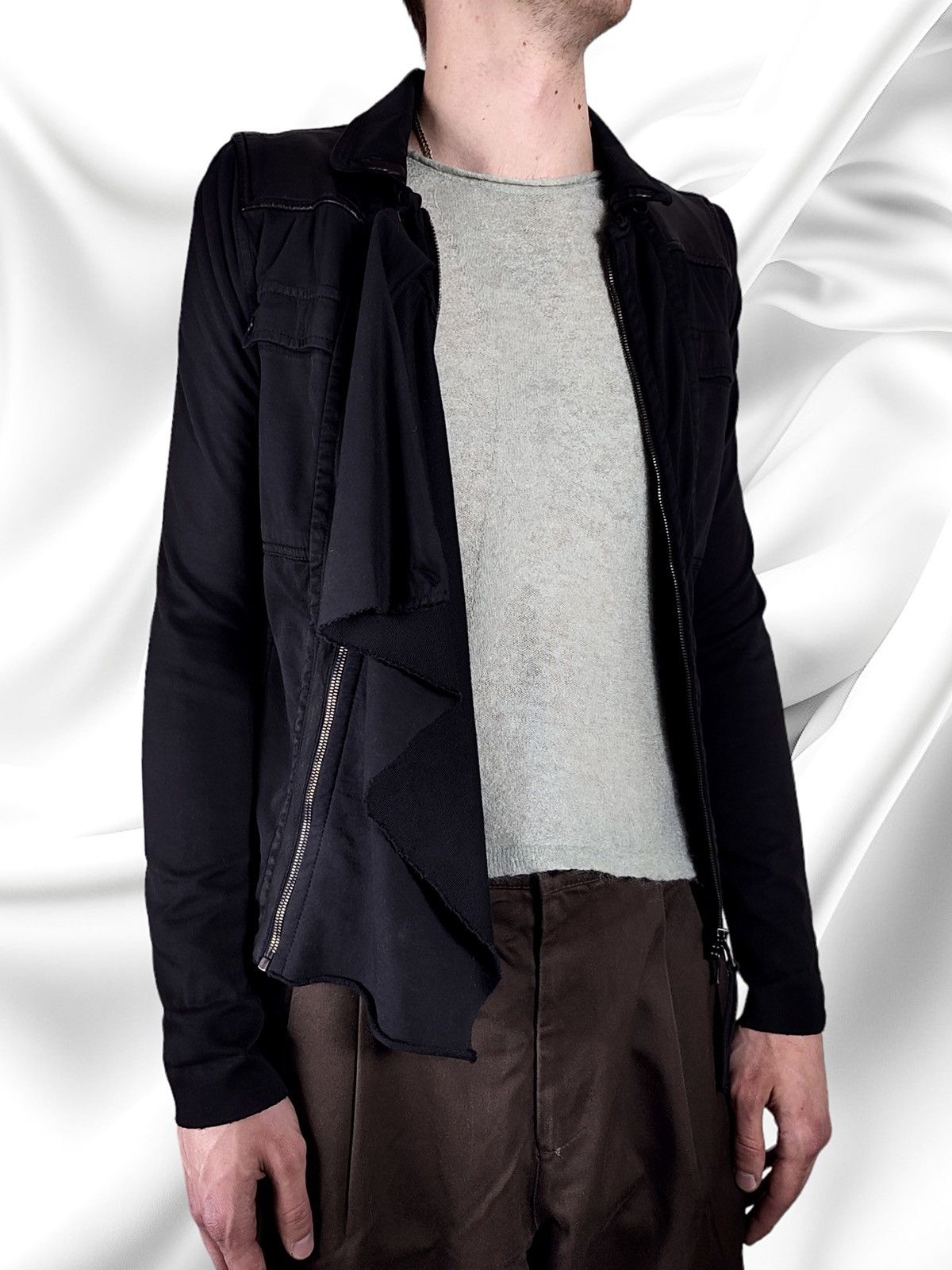 Ilaria Nistri Ilaria Nistri Roque Leather Cotton Avant-Garde Jacket Size US S / EU 44-46 / 1 - 4 Thumbnail