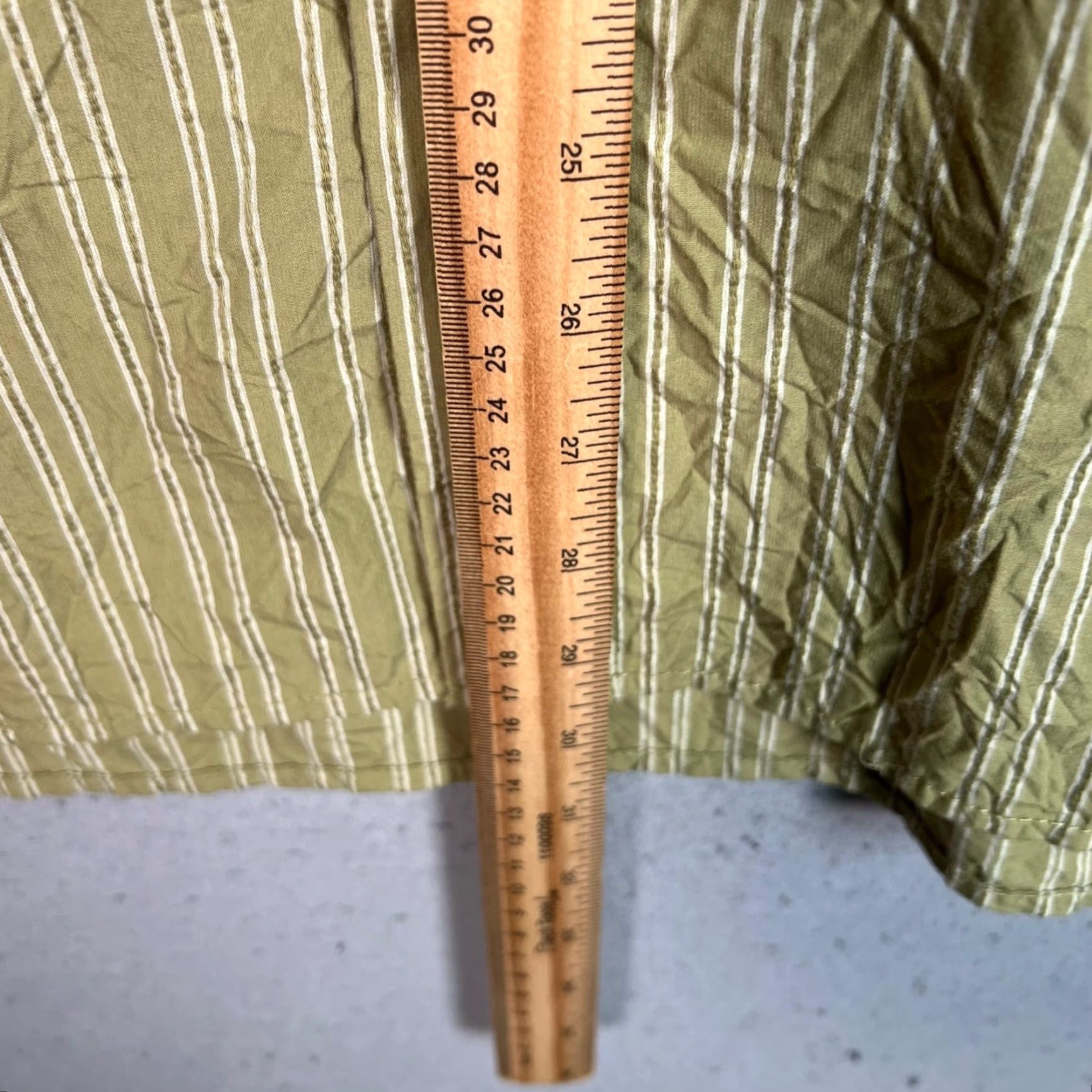 Olive VINTAGE Standard Cloth Mens XS Olive Green Striped Long Sleeve Button-Up Shirt Size XS / US 0-2 / IT 36-38 - 6 Thumbnail