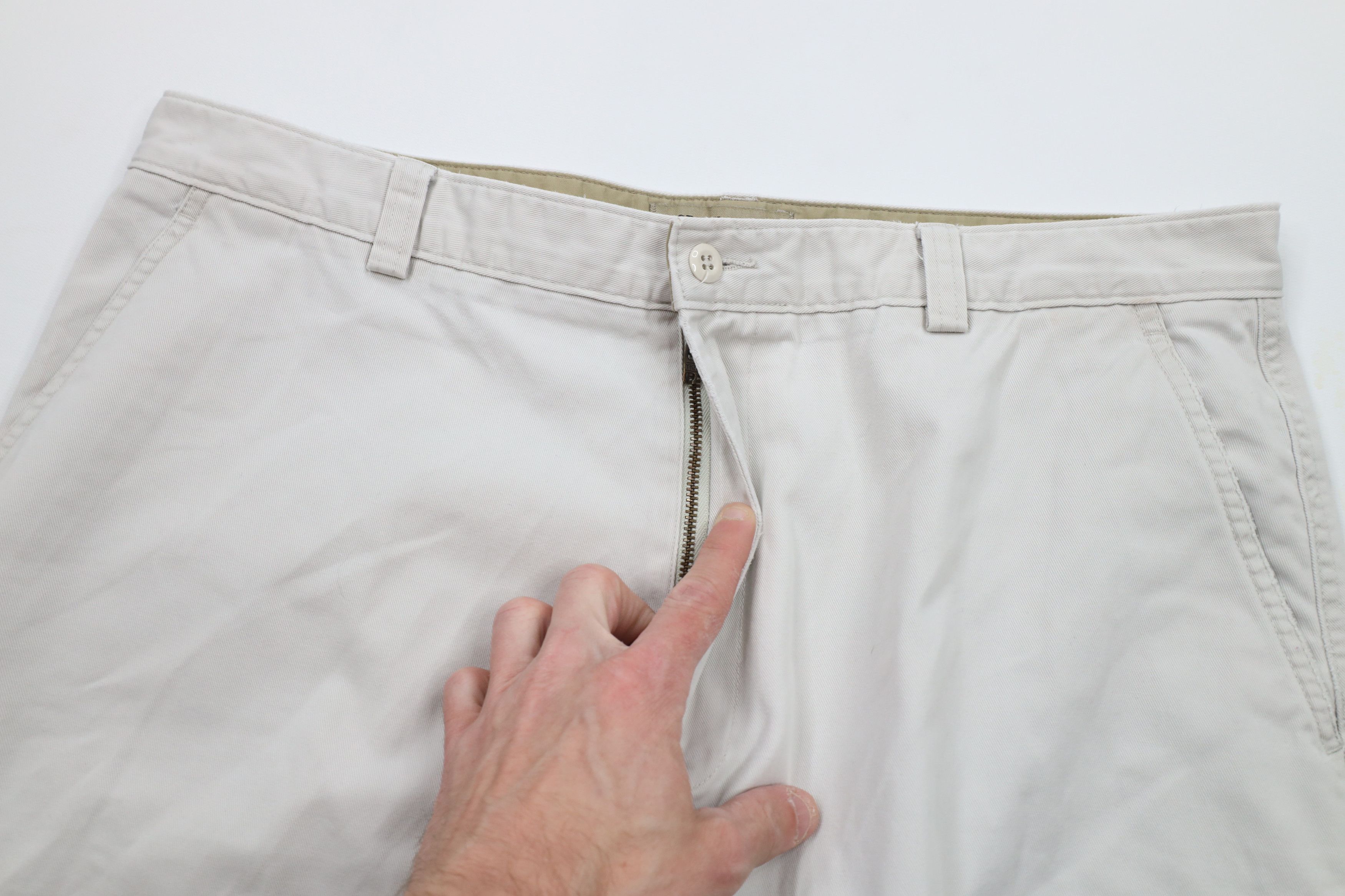 J.Crew × Vintage Vintage 90s J Crew Wide Leg Baggy Chino Pants Stone Beige Size US 36 / EU 52 - 6 Thumbnail