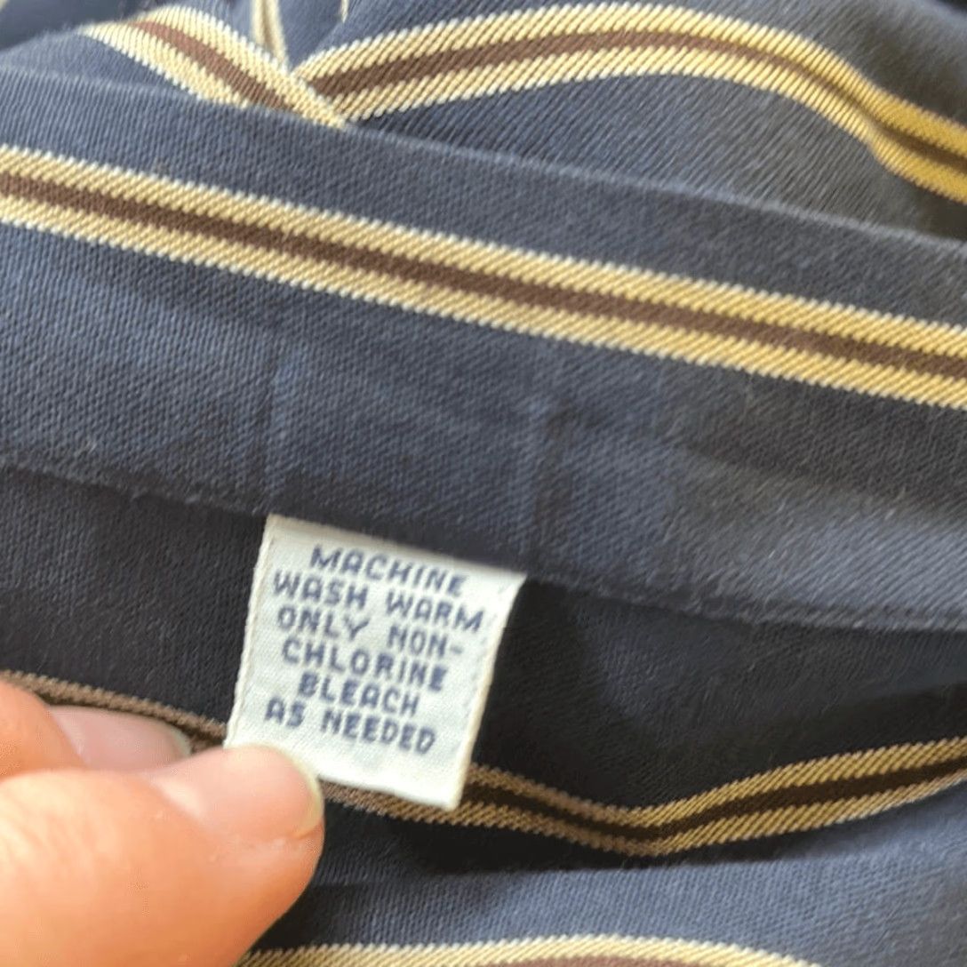 Ralph Lauren VINTAGE Ralph Lauren Crest Shield Shirt Mens XXL Blue Navy Gold Striped Blaire Size US XXL / EU 58 / 5 - 7 Thumbnail