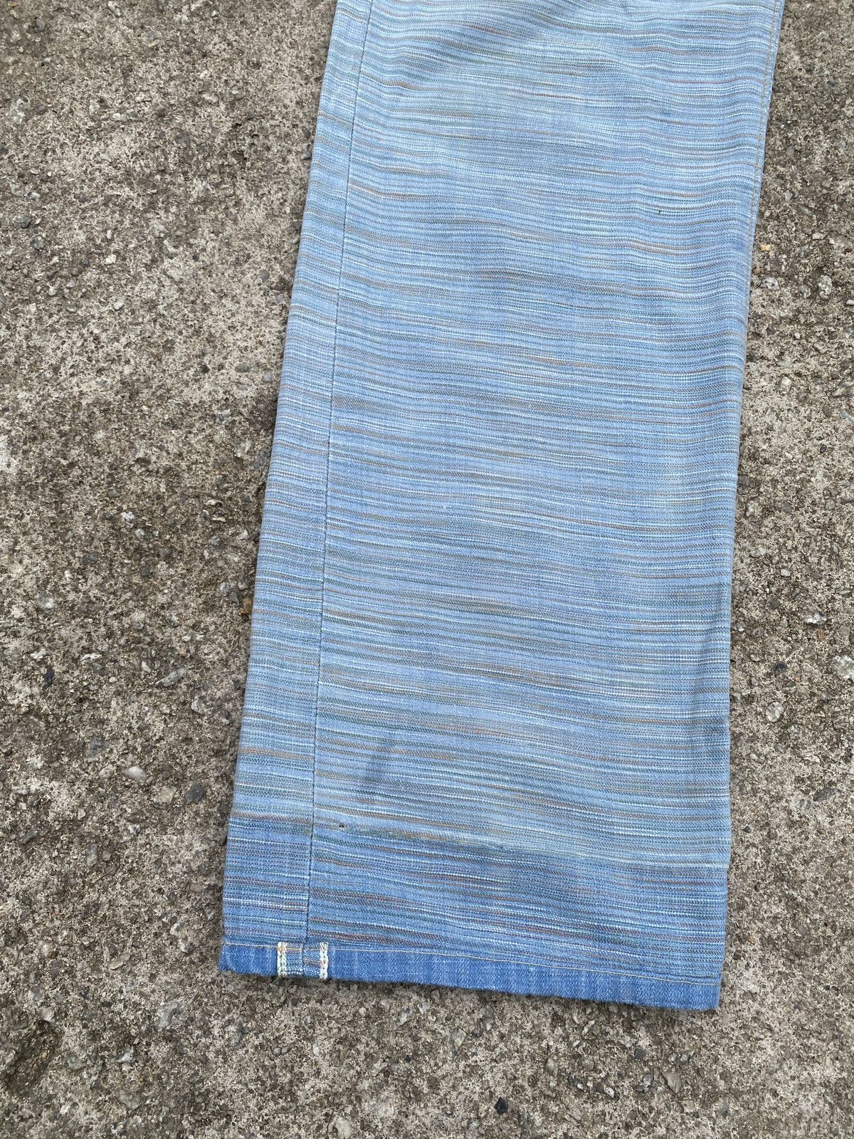 Edwin × Japanese Brand × Tornado Mart 1990s - Edwin Green Selvadge Woven Pinstripes Denim Size US 31 - 6 Thumbnail