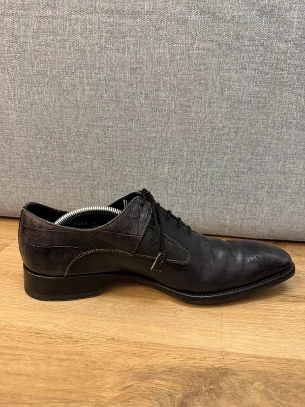 Other Harris Firenze 1913 Handmade Oxford Broque LeatherCroc 10 44 Size US 11 / EU 44 - 3 Thumbnail