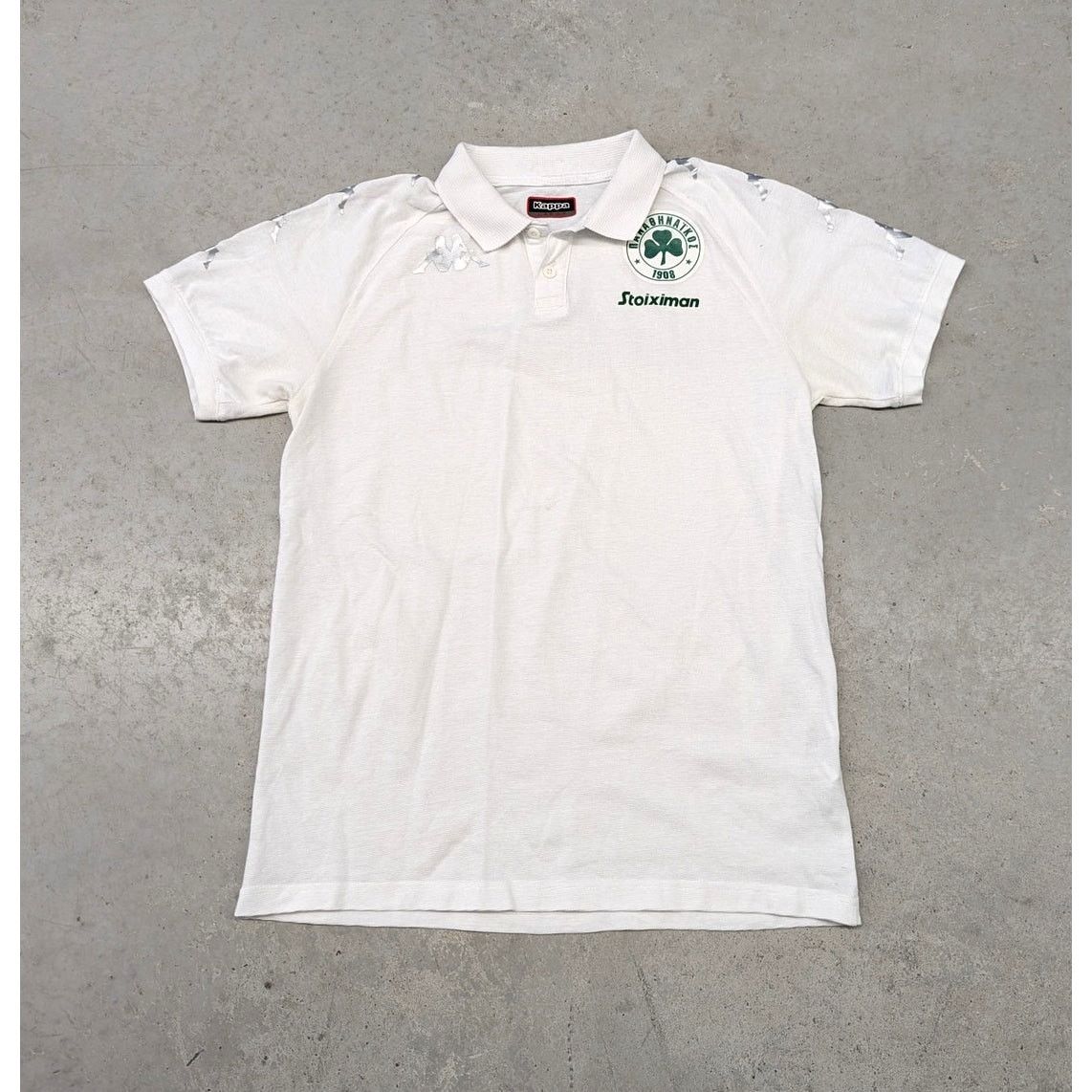 Kappa Kappa Panathinaikos FC polo white and silver shirt Size US L / EU 52-54 / 3 - 2 Thumbnail