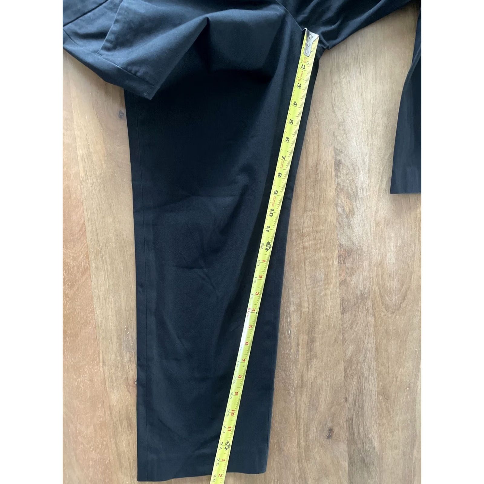 Lord & Taylor LORD & TAYLOR Ankle Straight Chino Pants Womens 8 Black 31x26 Straight Front Twill Knit, 90s Preppy Office Workwear Pants Womens Size 24" / US 00 / IT 34 - 5 Thumbnail
