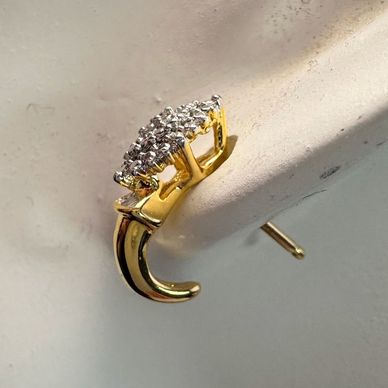 Other Diamond Accented Marquise Cluster Earrings 14kt Gold plate Size ONE SIZE - 8 Thumbnail