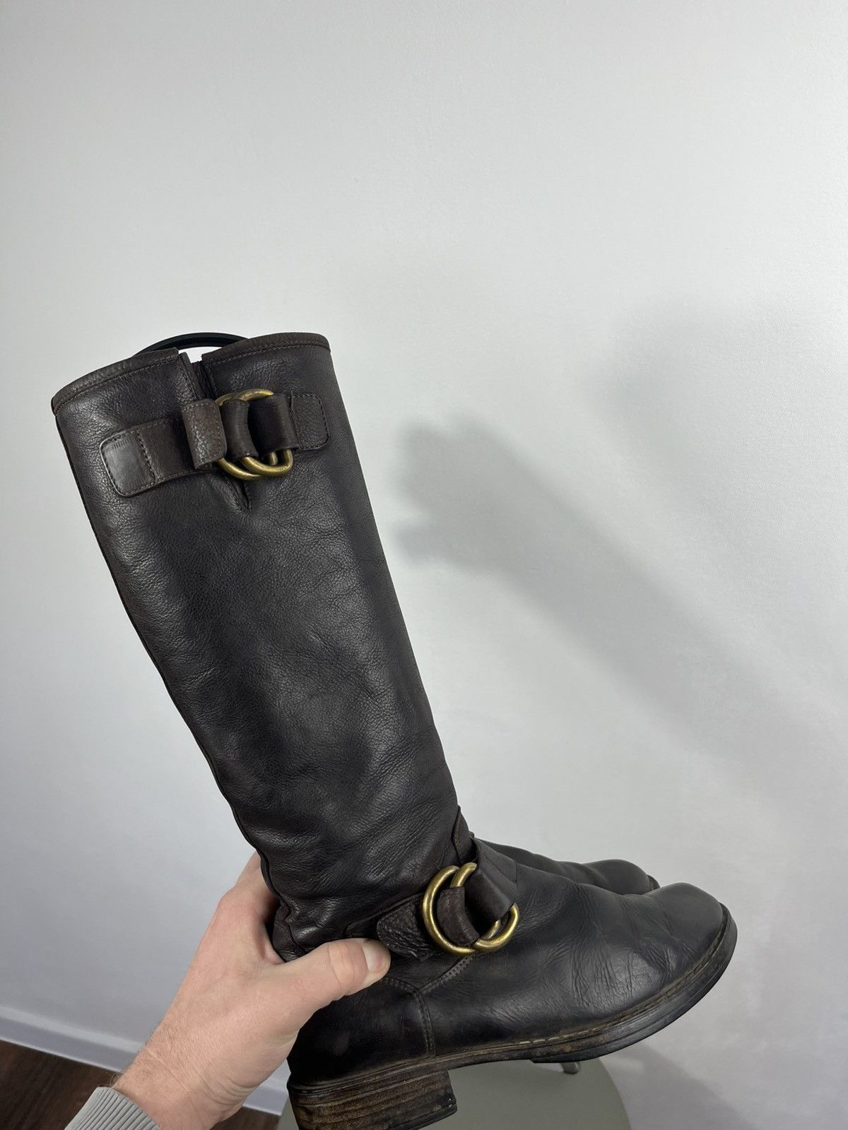 Other Women’s Brown Leather Knee High Boots Ring Strap Riding 37 Size US 6 / IT 36 - 16 Thumbnail