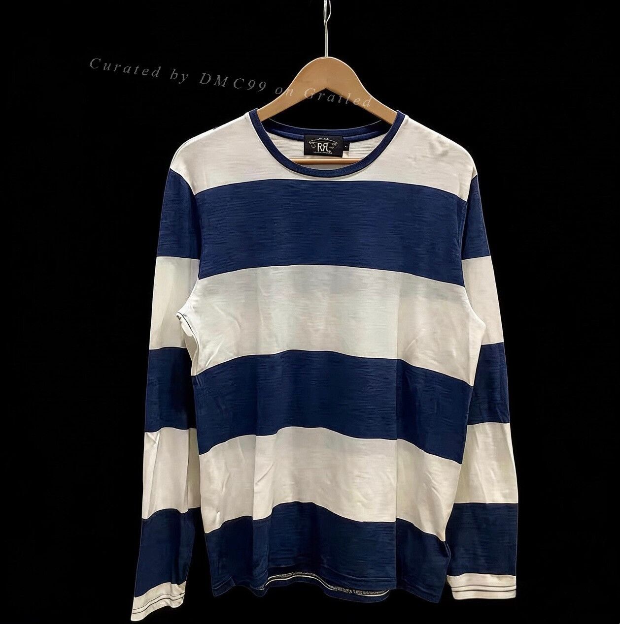 RRL Ralph Lauren RRL Indigo Wide Stripe T-Shirt Size US S / EU 44-46 / 1 - 1 Thumbnail