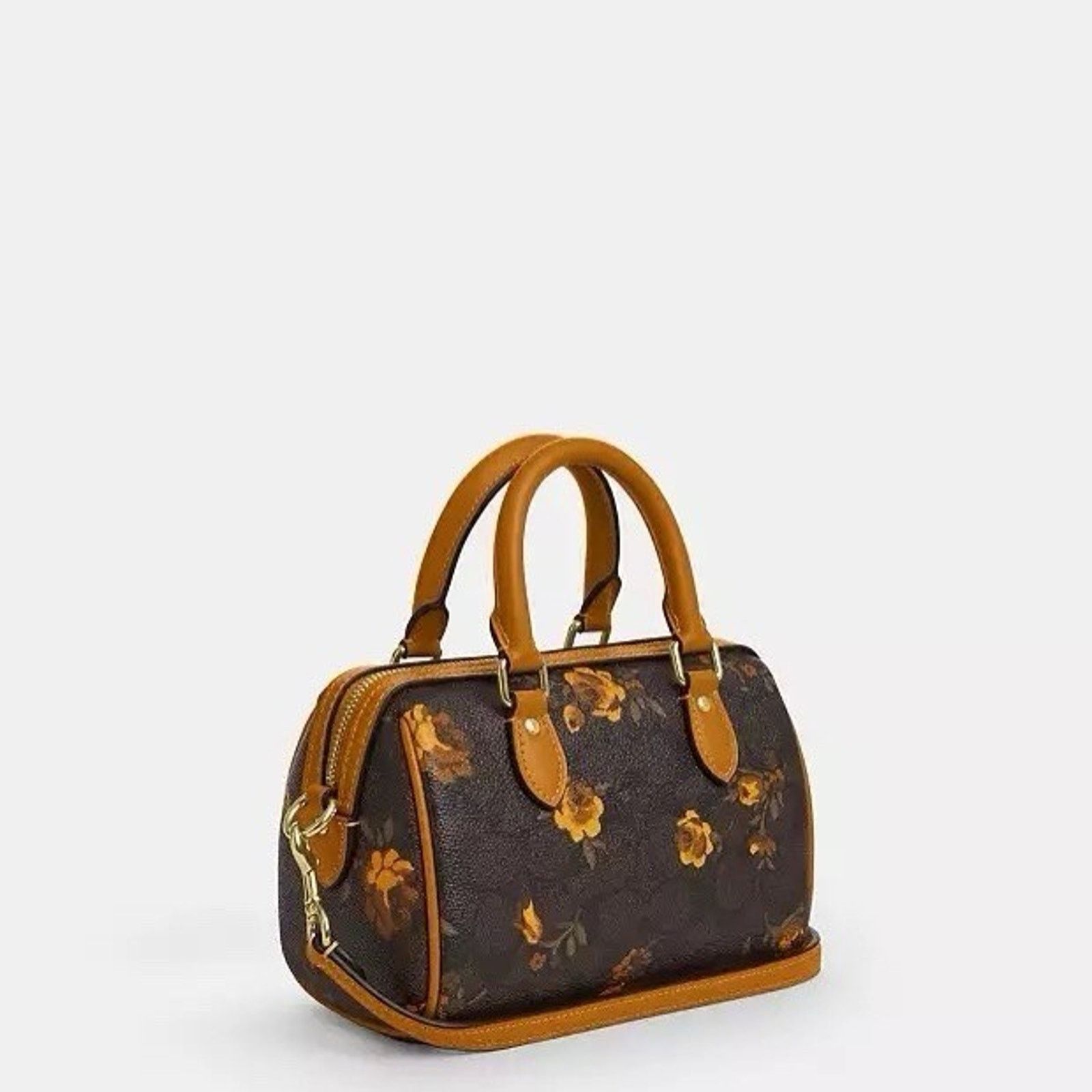 Coach NWT Coach Mini Rowan Crossbody Bag Floral CCF31 WalnutYellow Size ONE SIZE - 11 Thumbnail