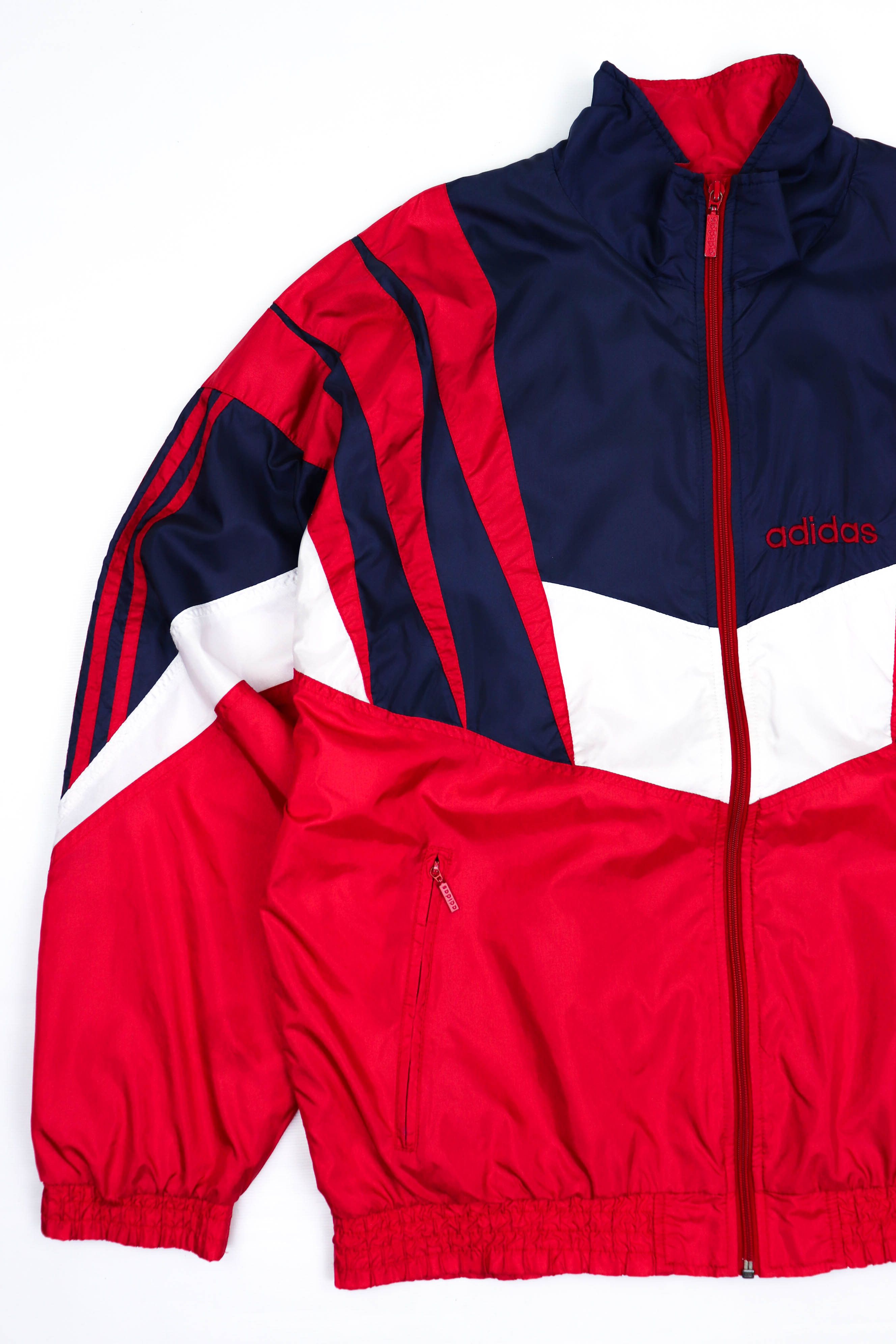 Adidas Adidas Vintage 3 Stripes Oversized Windbreaker Track Jacket Size US XL / EU 56 / 4 - 4 Thumbnail