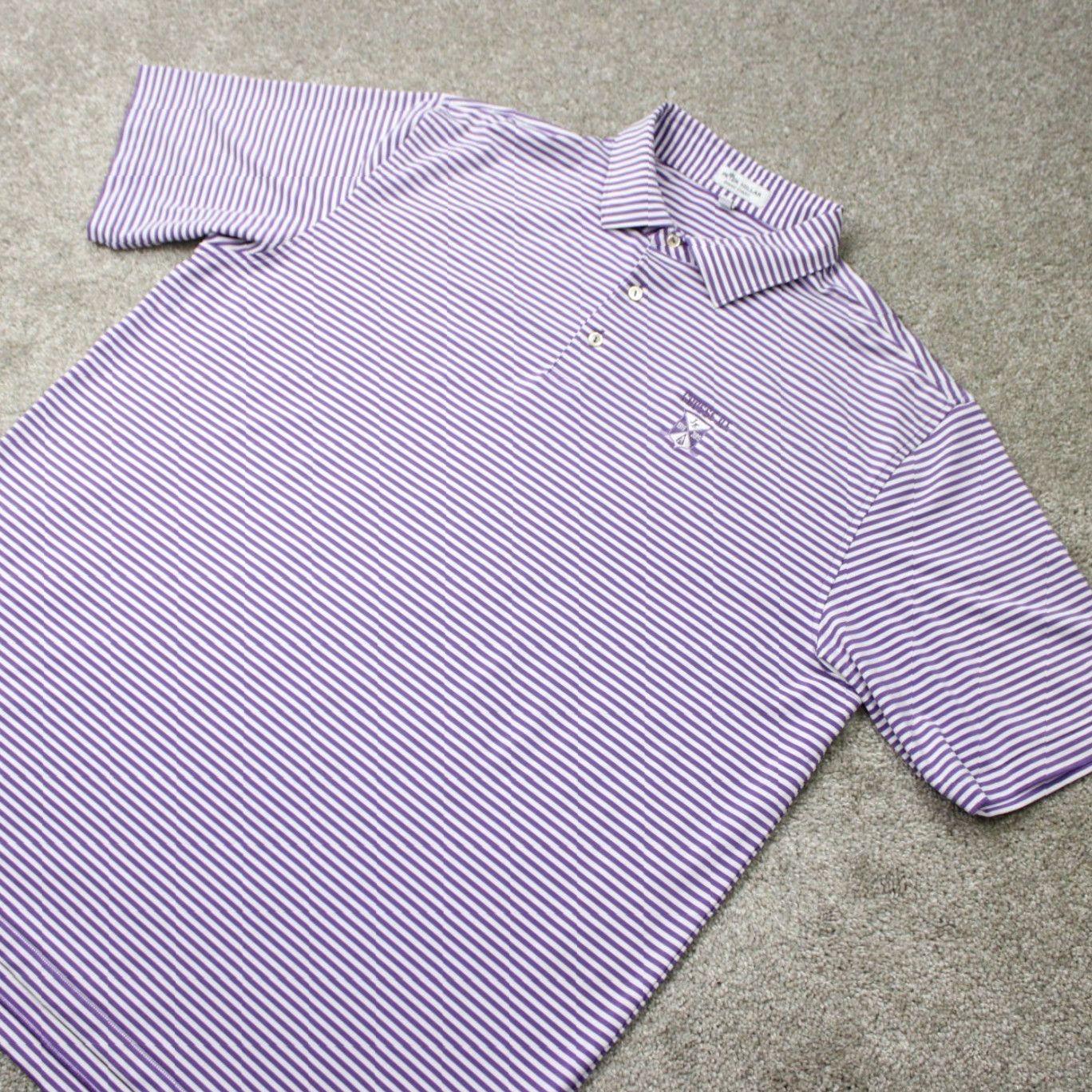 Peter Millar Peter Millar Polo Shirt Mens XL Purple/White Summer Comfort Polyester Stretch S/S Shirt/ polo Size US XL / EU 56 / 4 - 3 Thumbnail