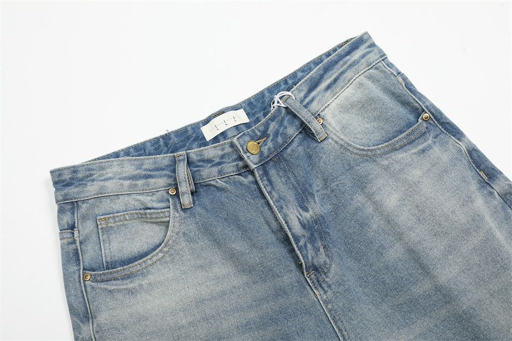 Japanese Brand × Jean Street punk washed gradient loose straight distressed jeans Size US 34 / EU 50 - 4 Thumbnail