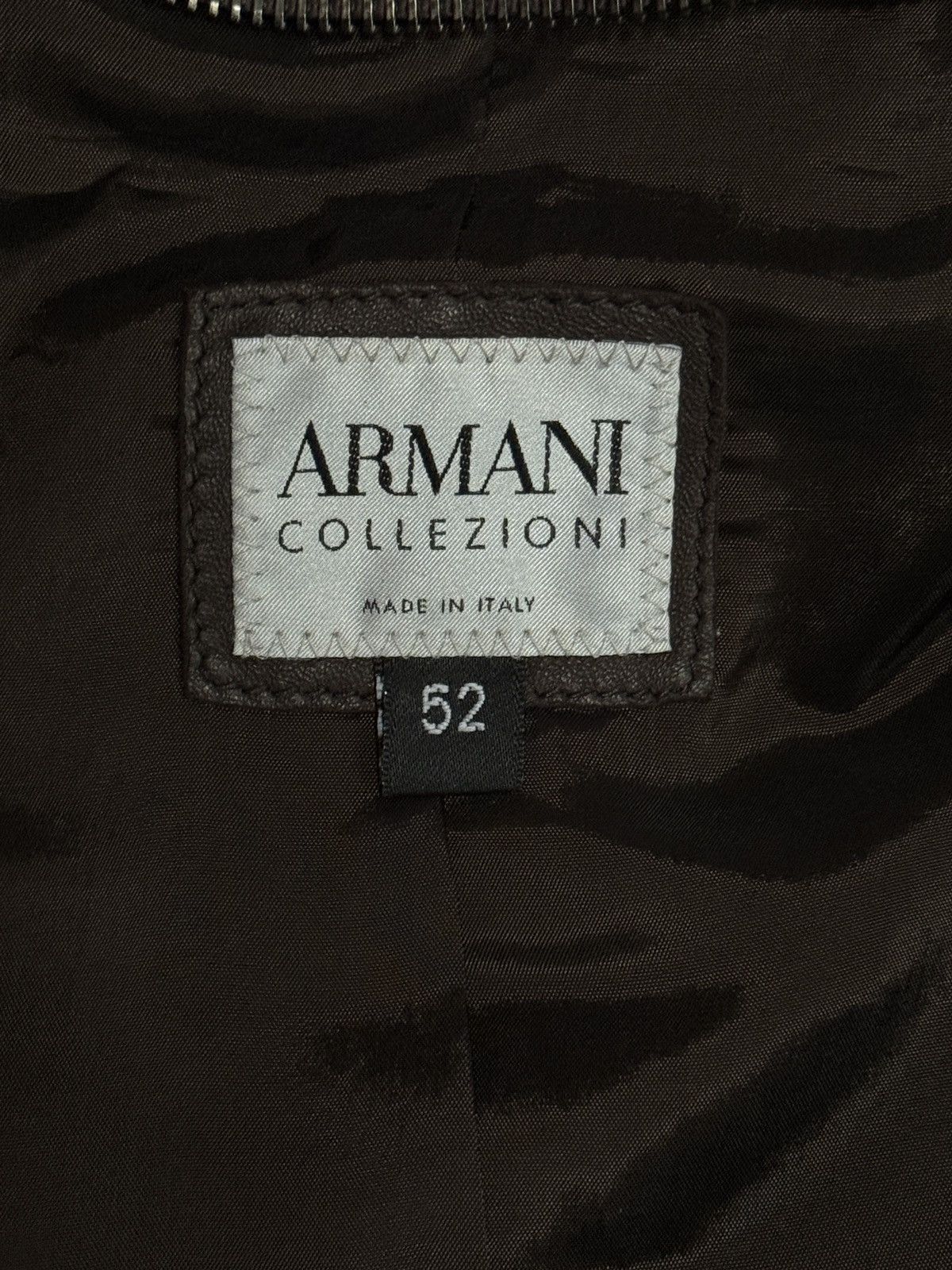 Armani Collezioni Armani Collezioni Men’s Brown Lambskin Leather Jacket IT 52 Size US L / EU 52-54 / 3 - 16 Thumbnail